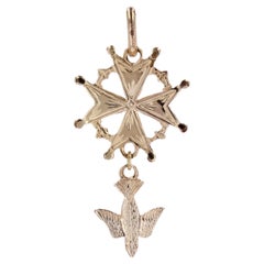 20th Century 18 Karat Yellow Gold Protestant Cross Pendant