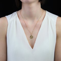 20th Century 18 Karat Yellow Gold Saint Michel Virgin Mary Medal