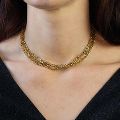 20th Century 18 Karat Yellow Gold Shuttle Mesh Long Necklace