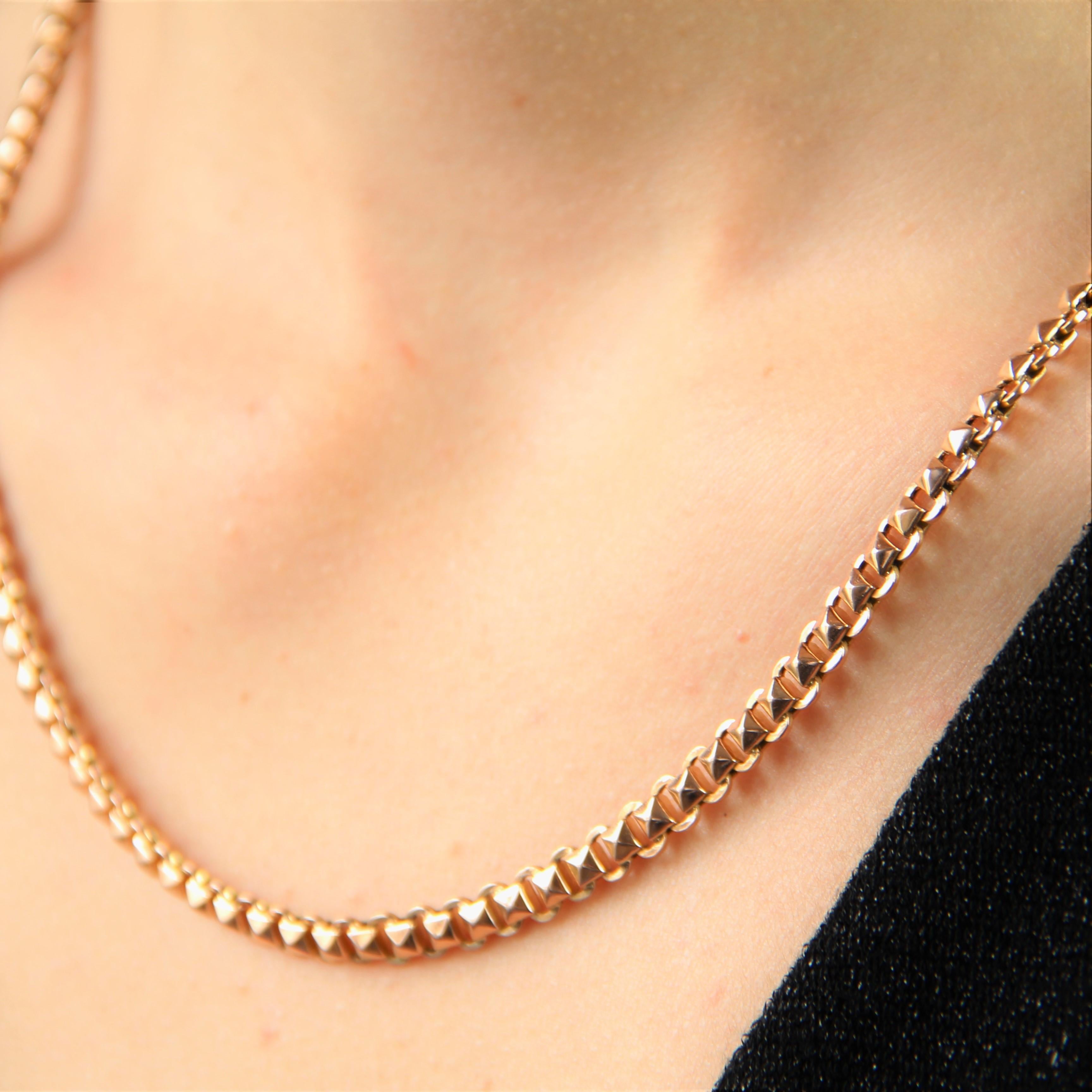 20th Century 18 Karat Yellow Rose Gold Chain Necklace For Sale 4
