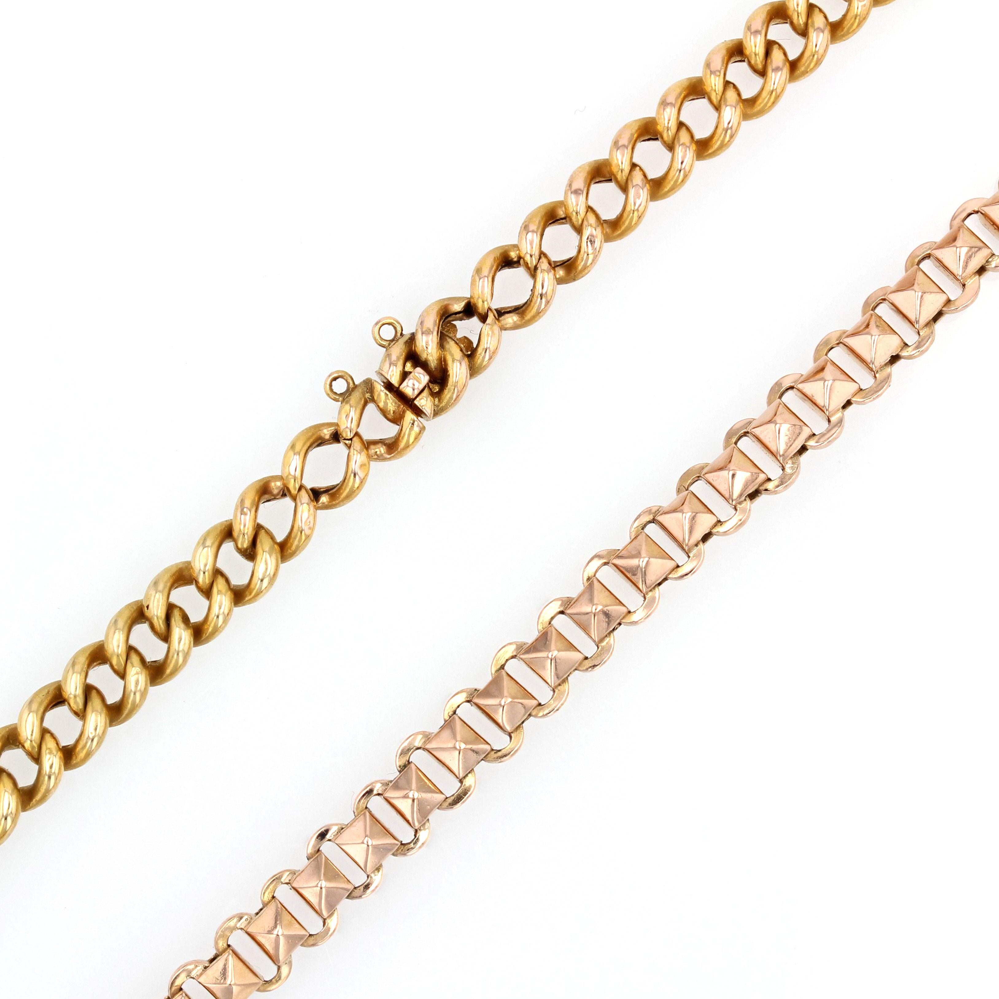 20th Century 18 Karat Yellow Rose Gold Chain Necklace For Sale 5