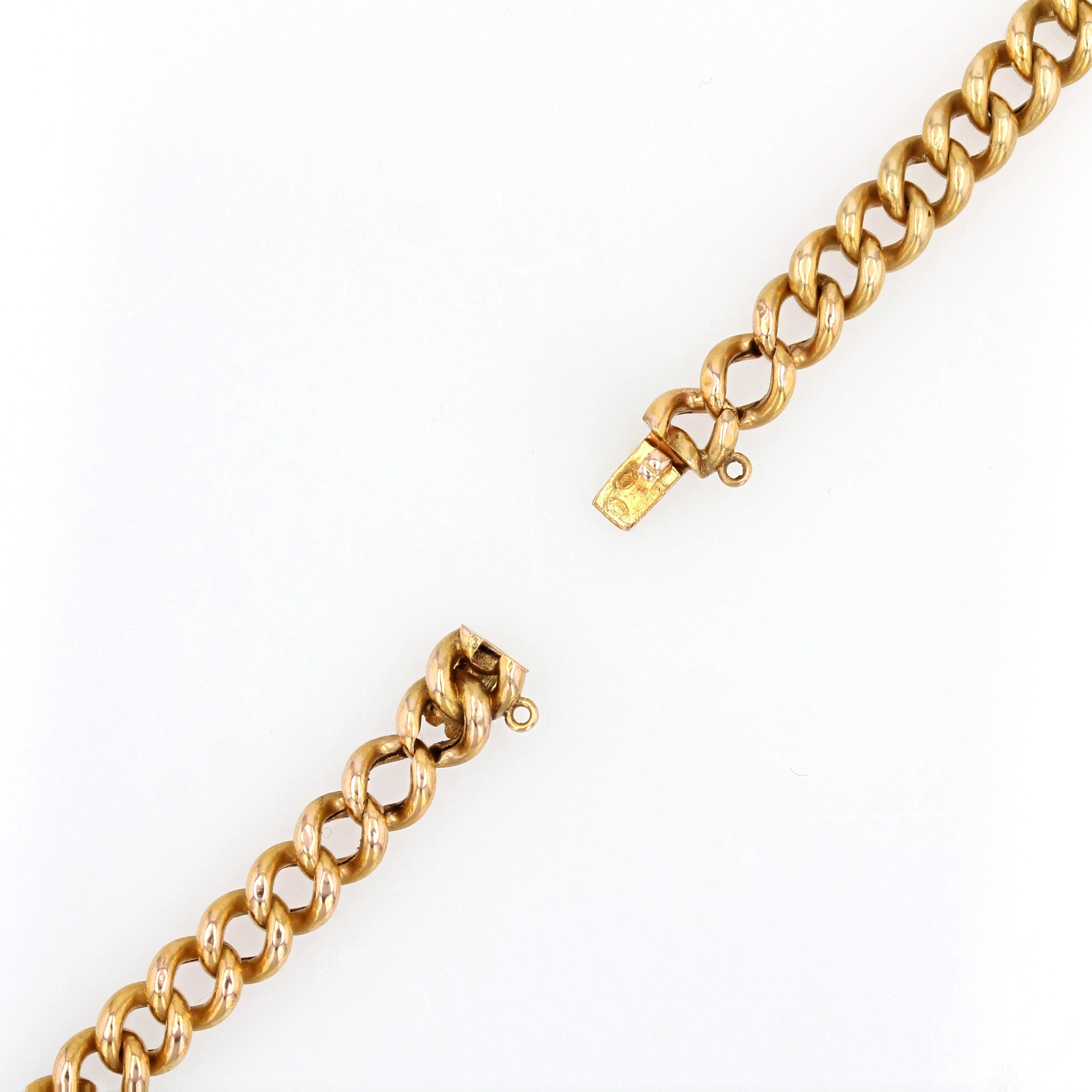 20th Century 18 Karat Yellow Rose Gold Chain Necklace For Sale 5
