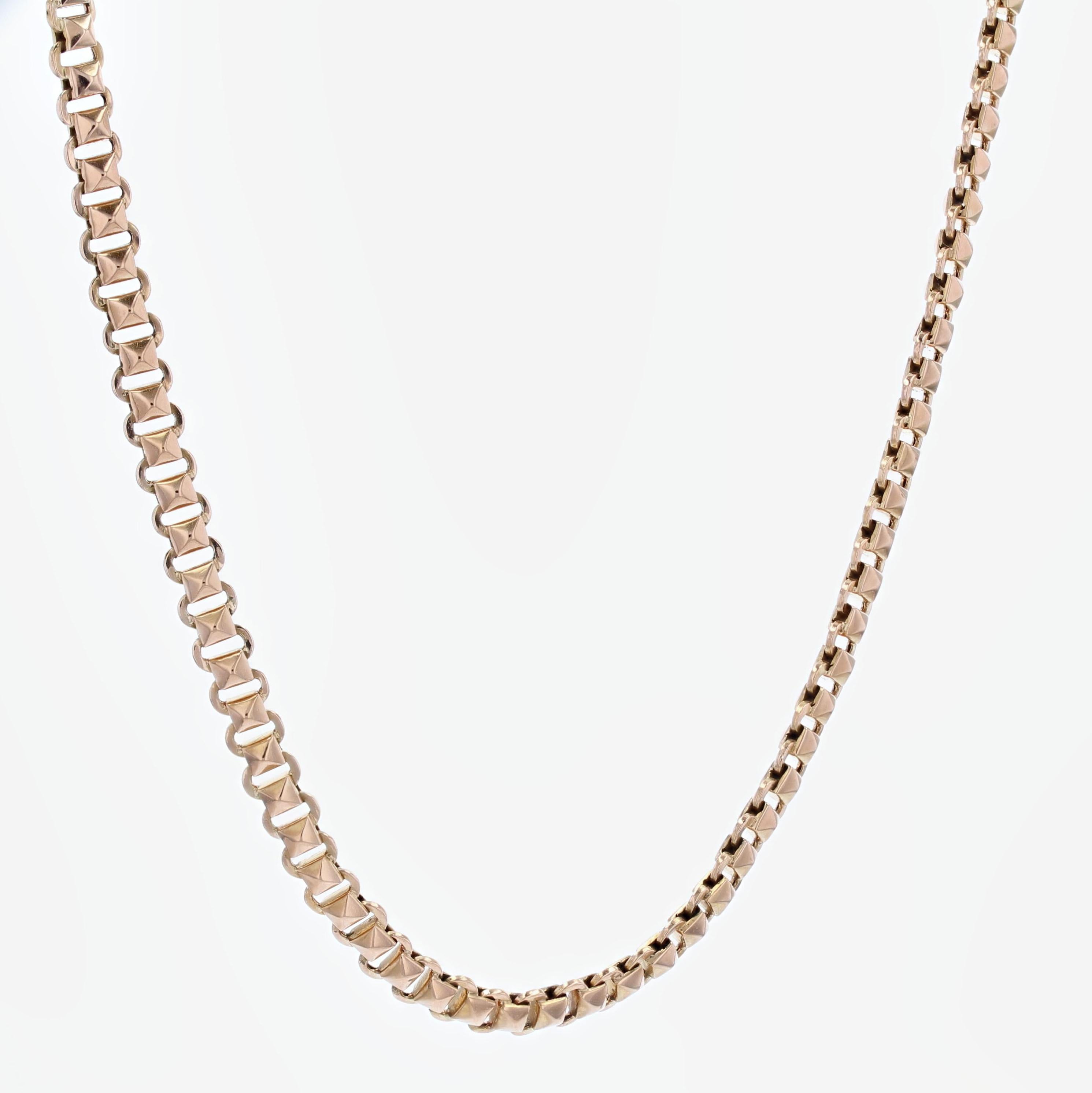 Belle Époque 20th Century 18 Karat Yellow Rose Gold Chain Necklace For Sale