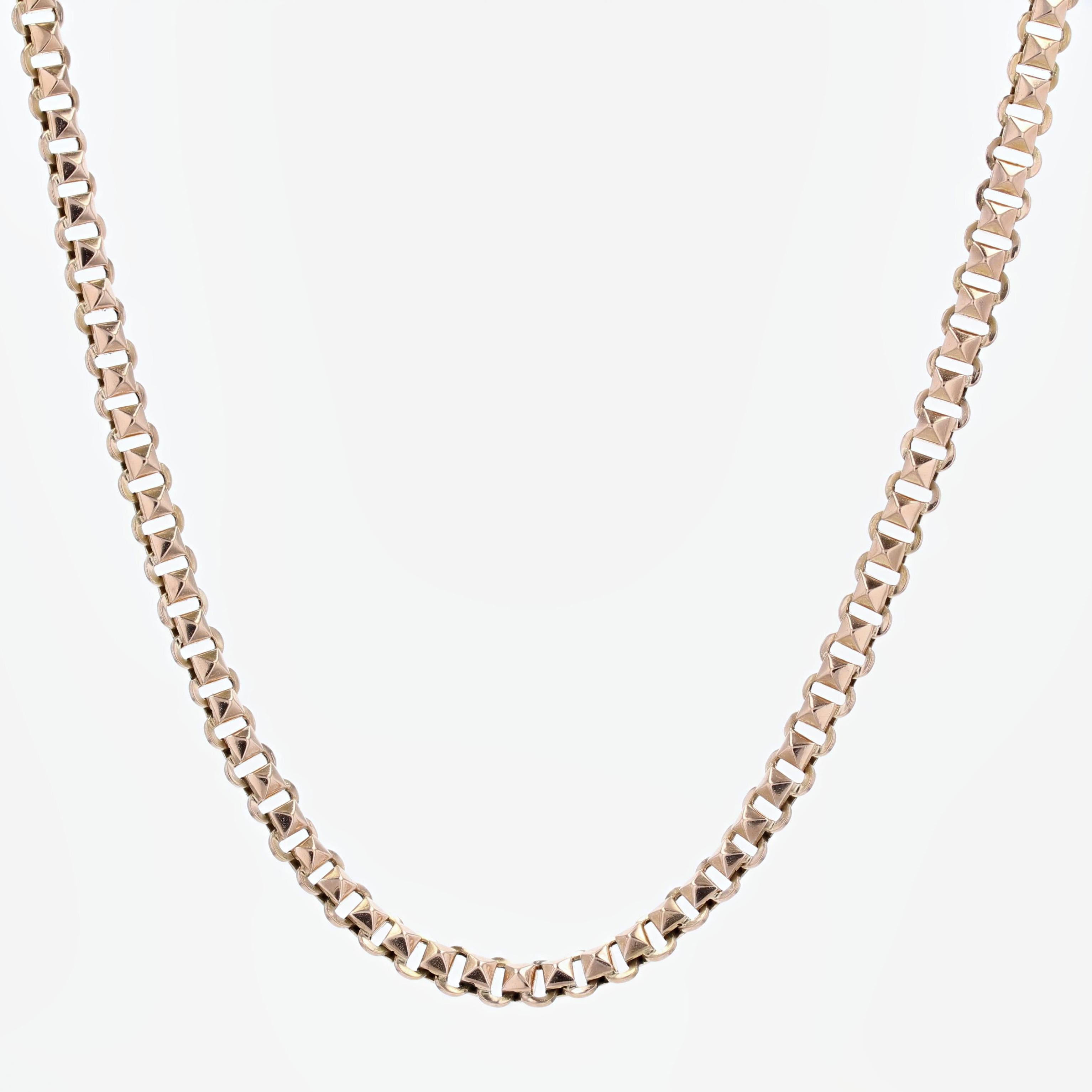 Women's 20th Century 18 Karat Yellow Rose Gold Chain Necklace For Sale