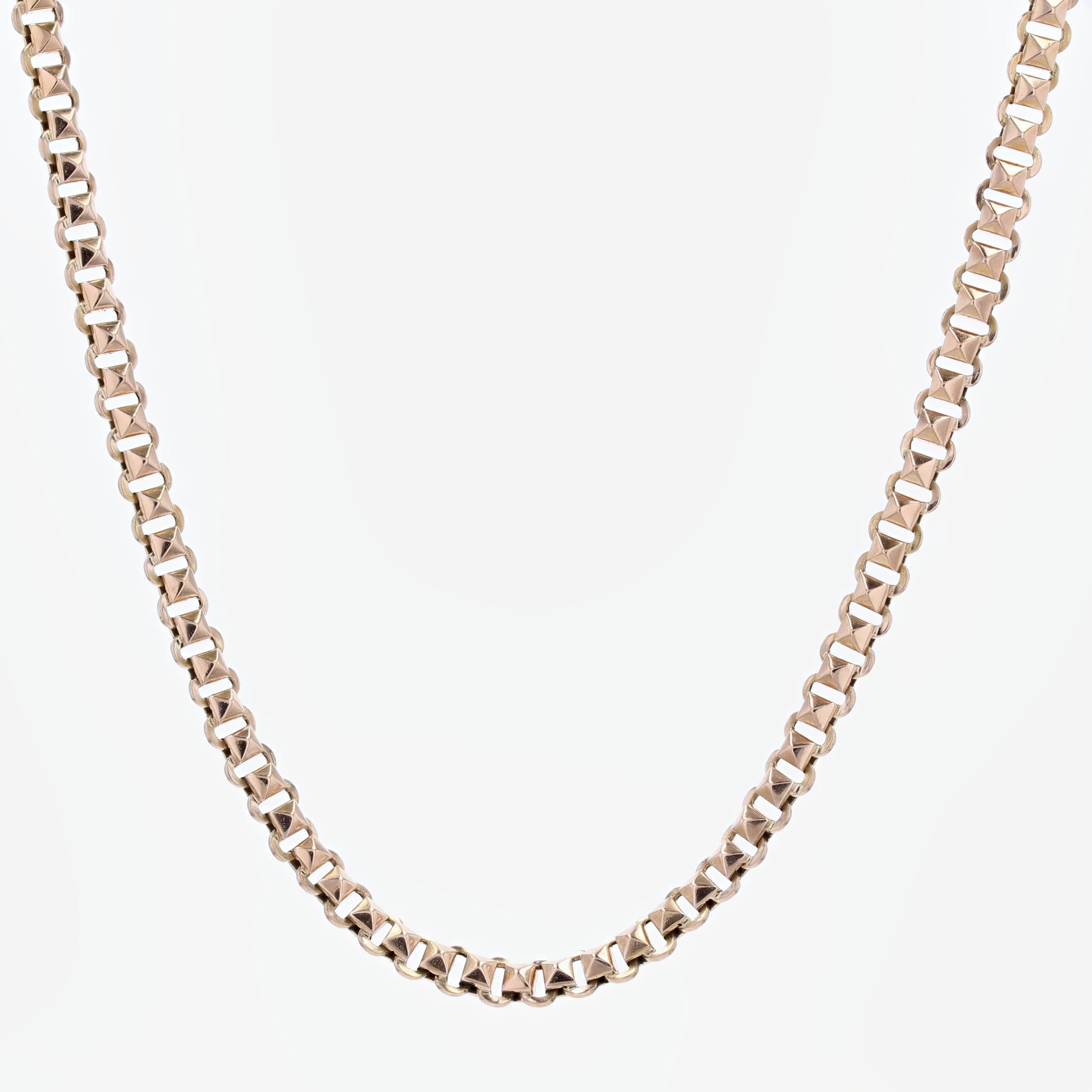 20th Century 18 Karat Yellow Rose Gold Chain Necklace For Sale 1