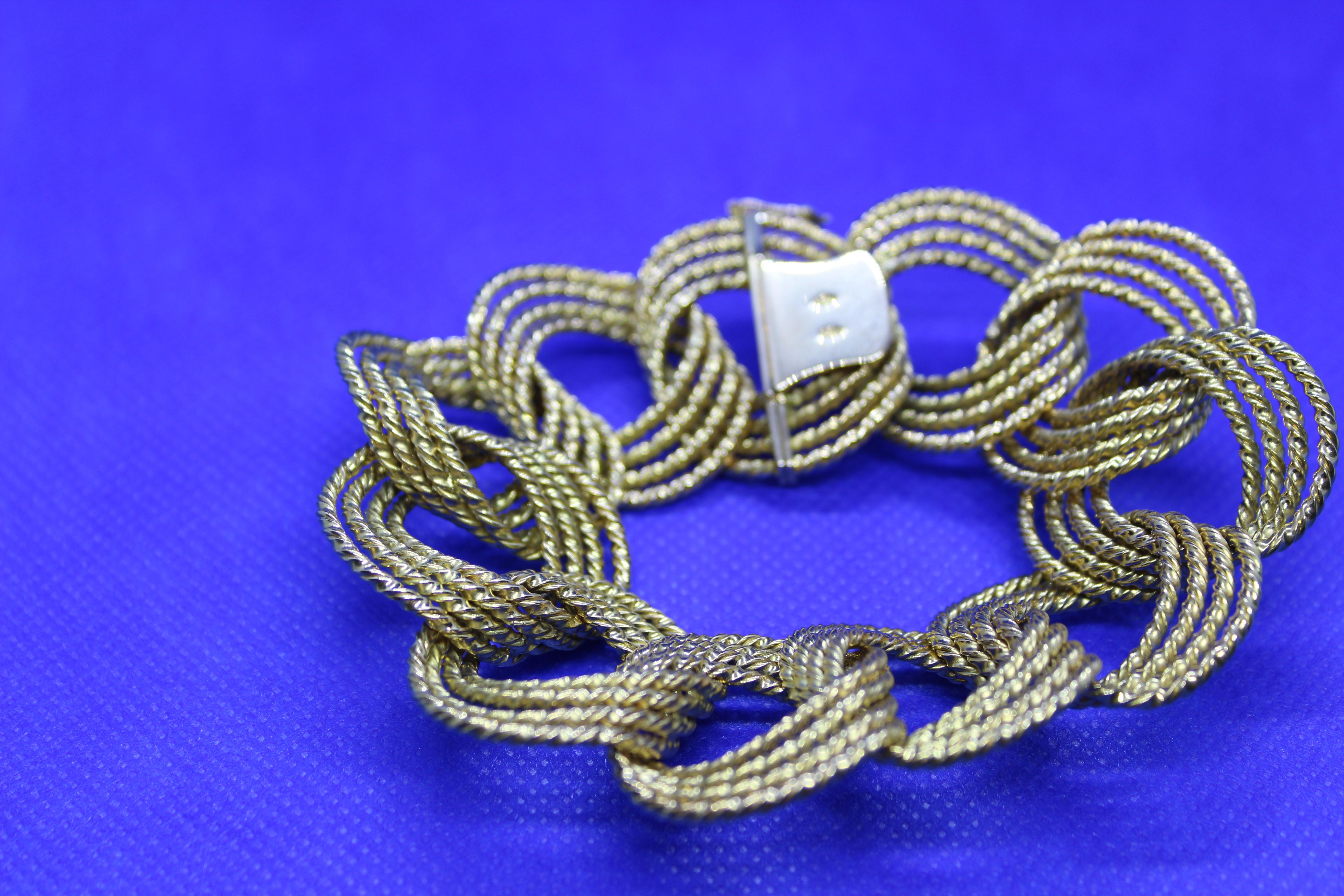 20th Century 18 Karat Yellow Gold Chain Bracelet Italy, 1950s For Sale 5
