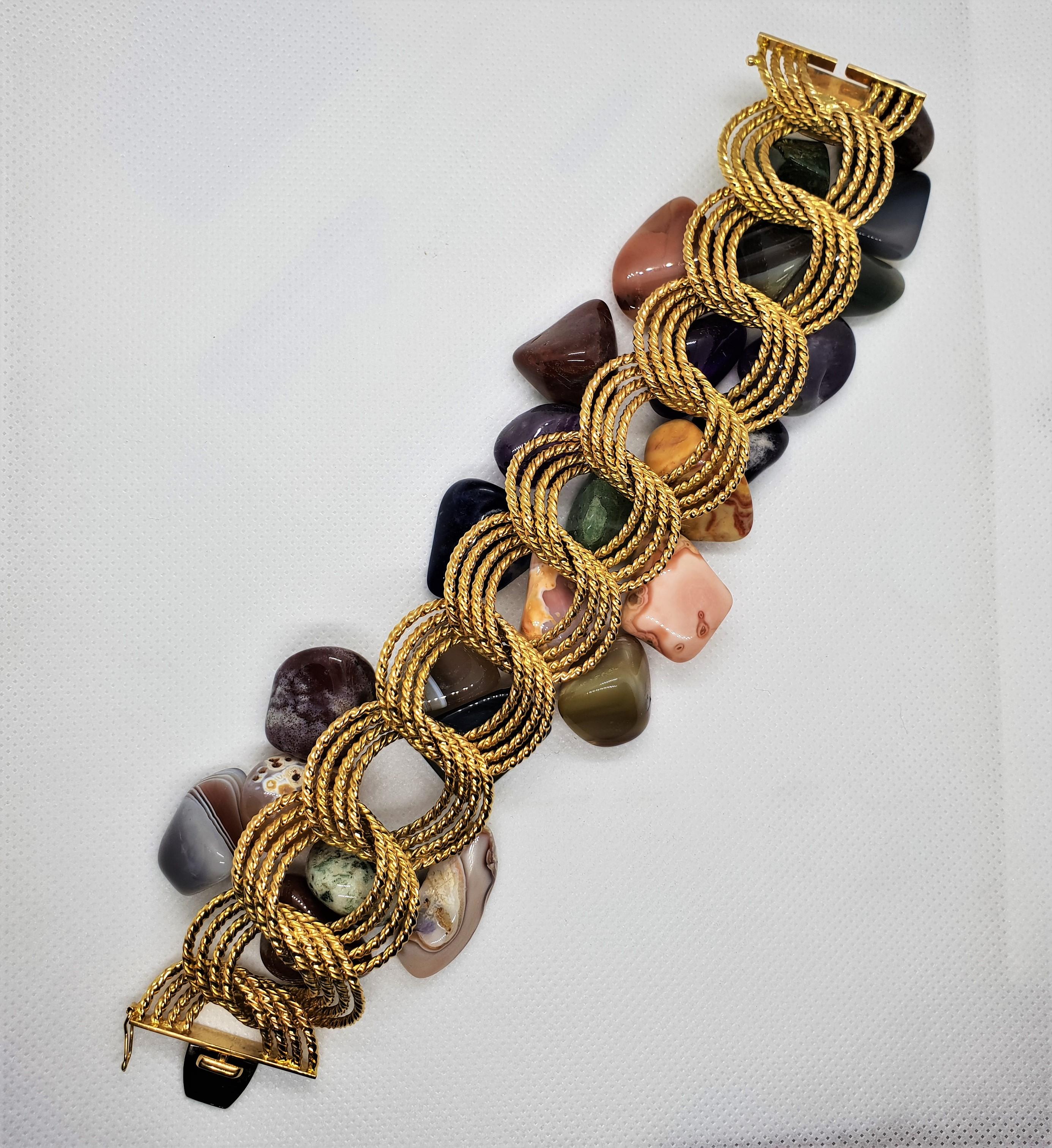 20th Century 18 Karat Yellow Gold Chain Bracelet Italy, 1950s For Sale 7