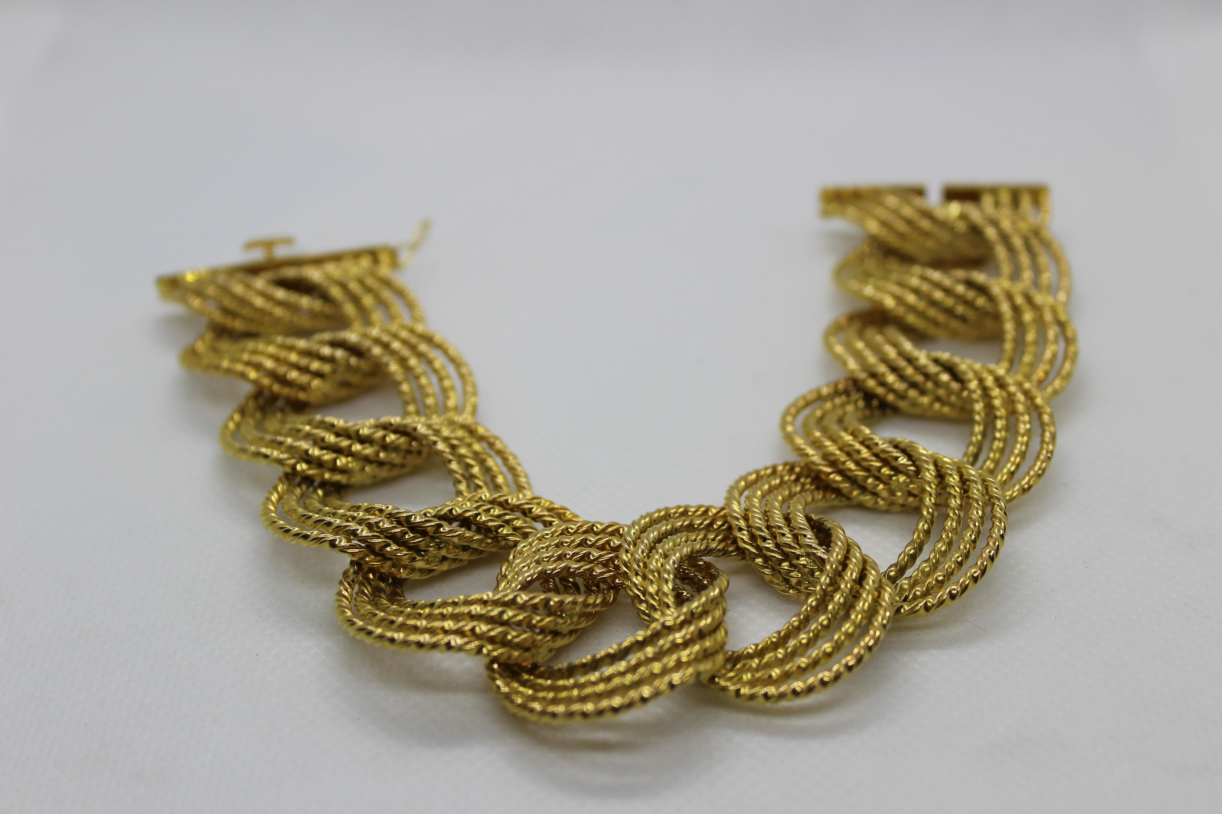 20th Century 18 Karat Yellow Gold Chain Bracelet Italy, 1950s For Sale 8