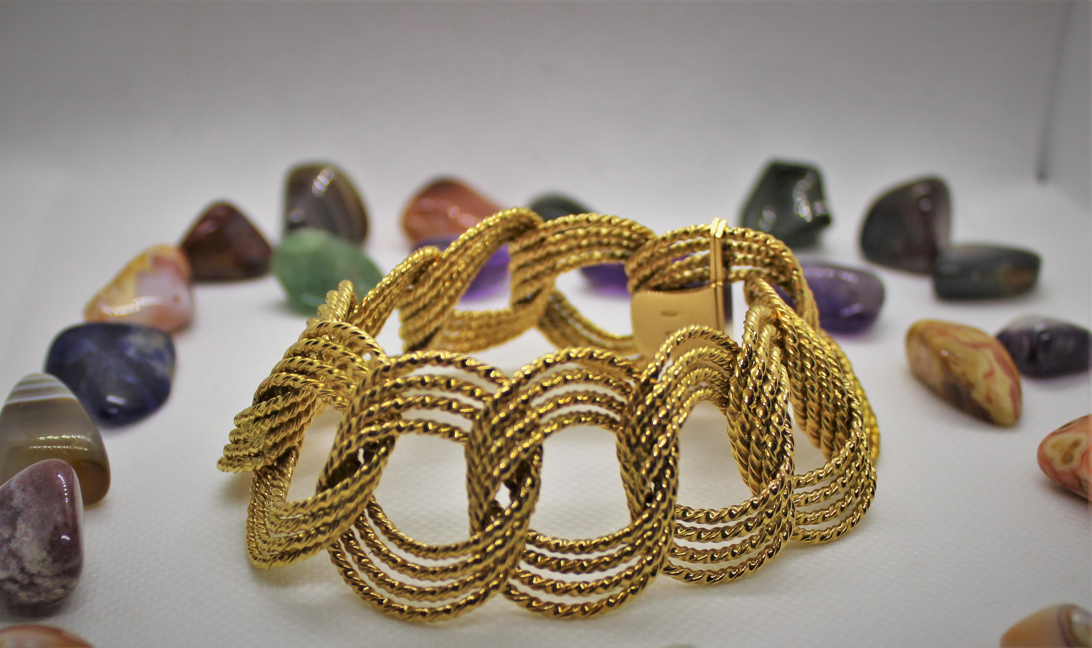 20th Century 18 Karat Yellow Gold Chain Bracelet Italy, 1950s For Sale 10