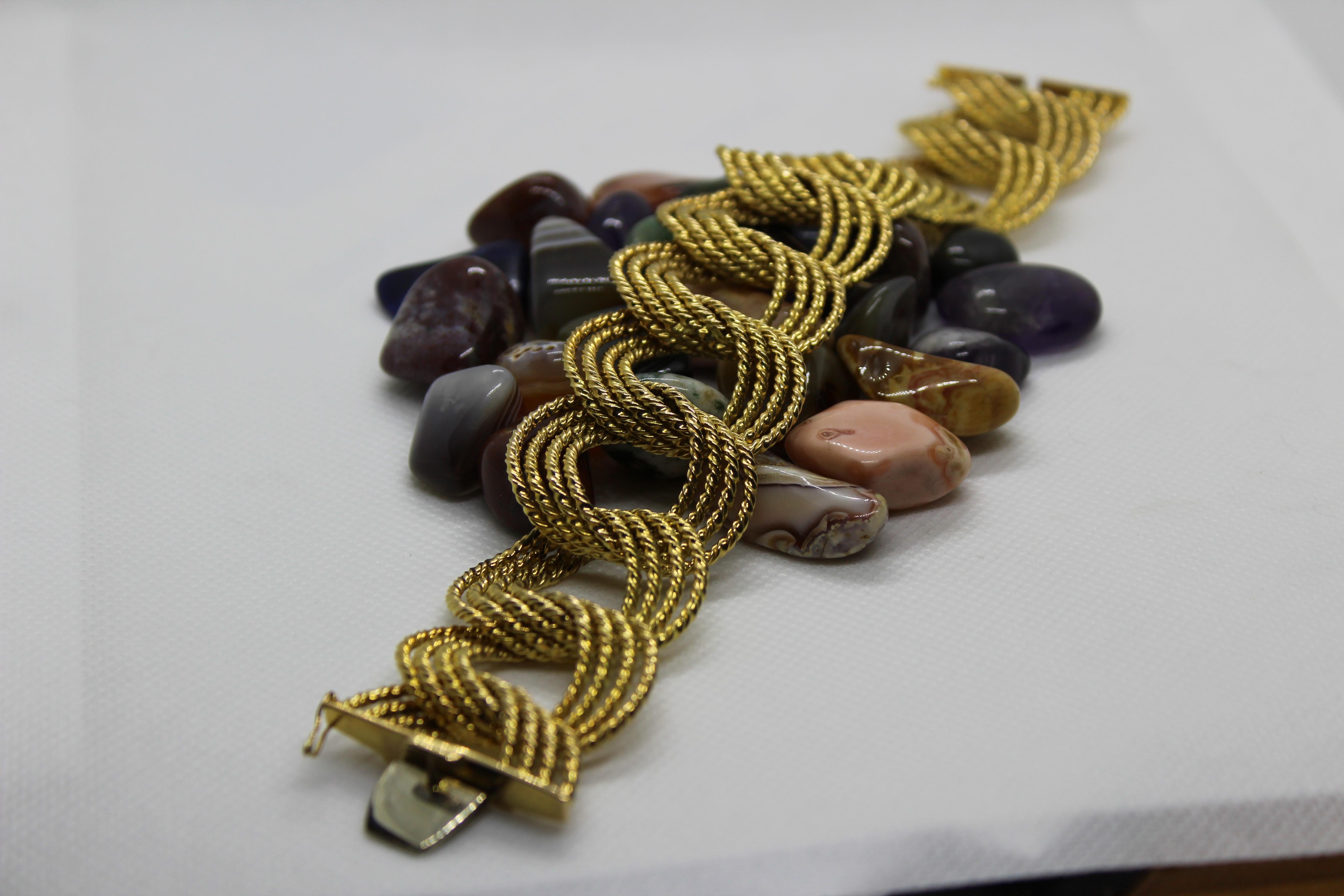 20th Century 18 Karat Yellow Gold Chain Bracelet Italy, 1950s For Sale 12