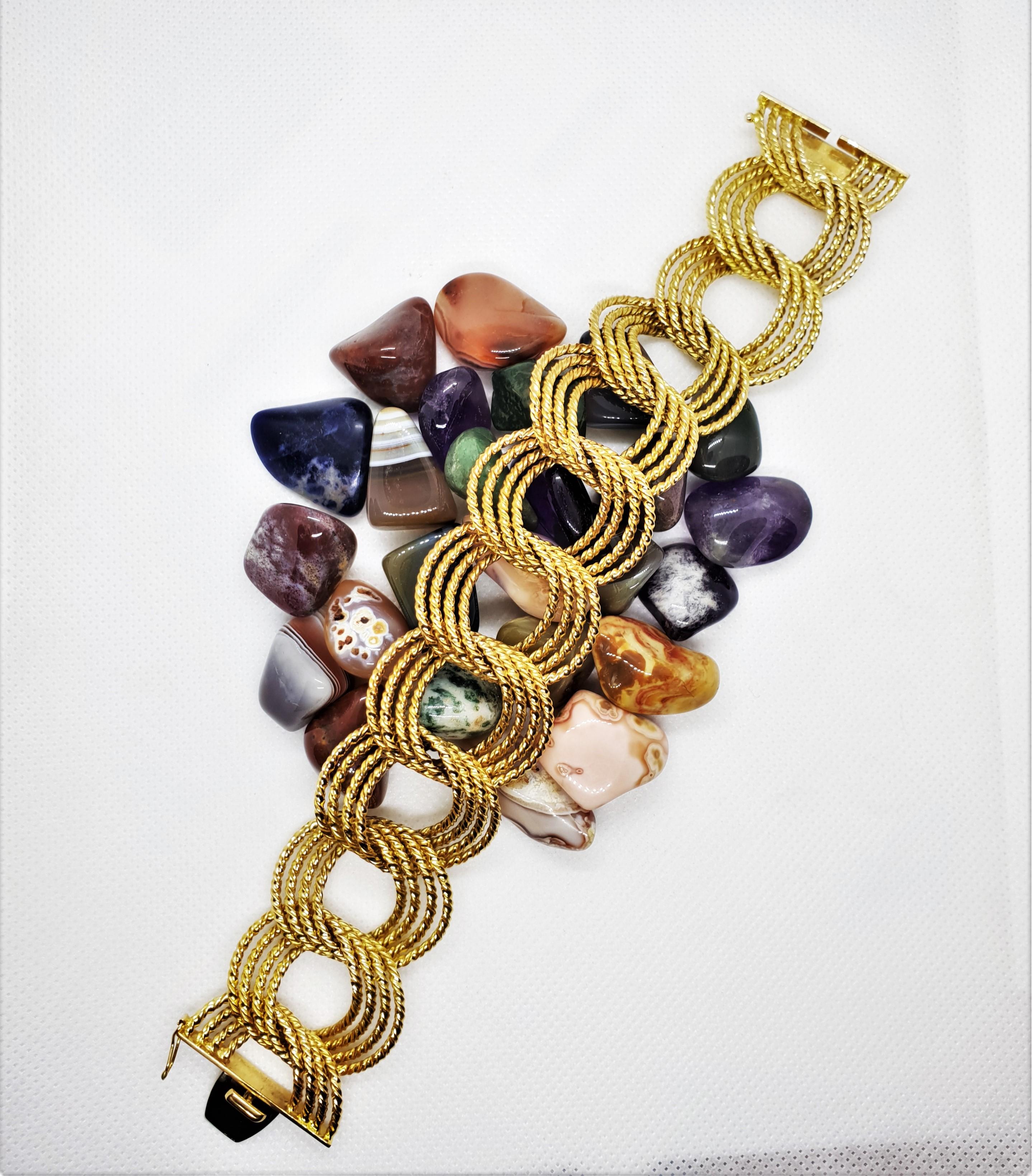 20th Century 18 Karat Yellow Gold Chain Bracelet Italy, 1950s In Good Condition For Sale In firenze, IT