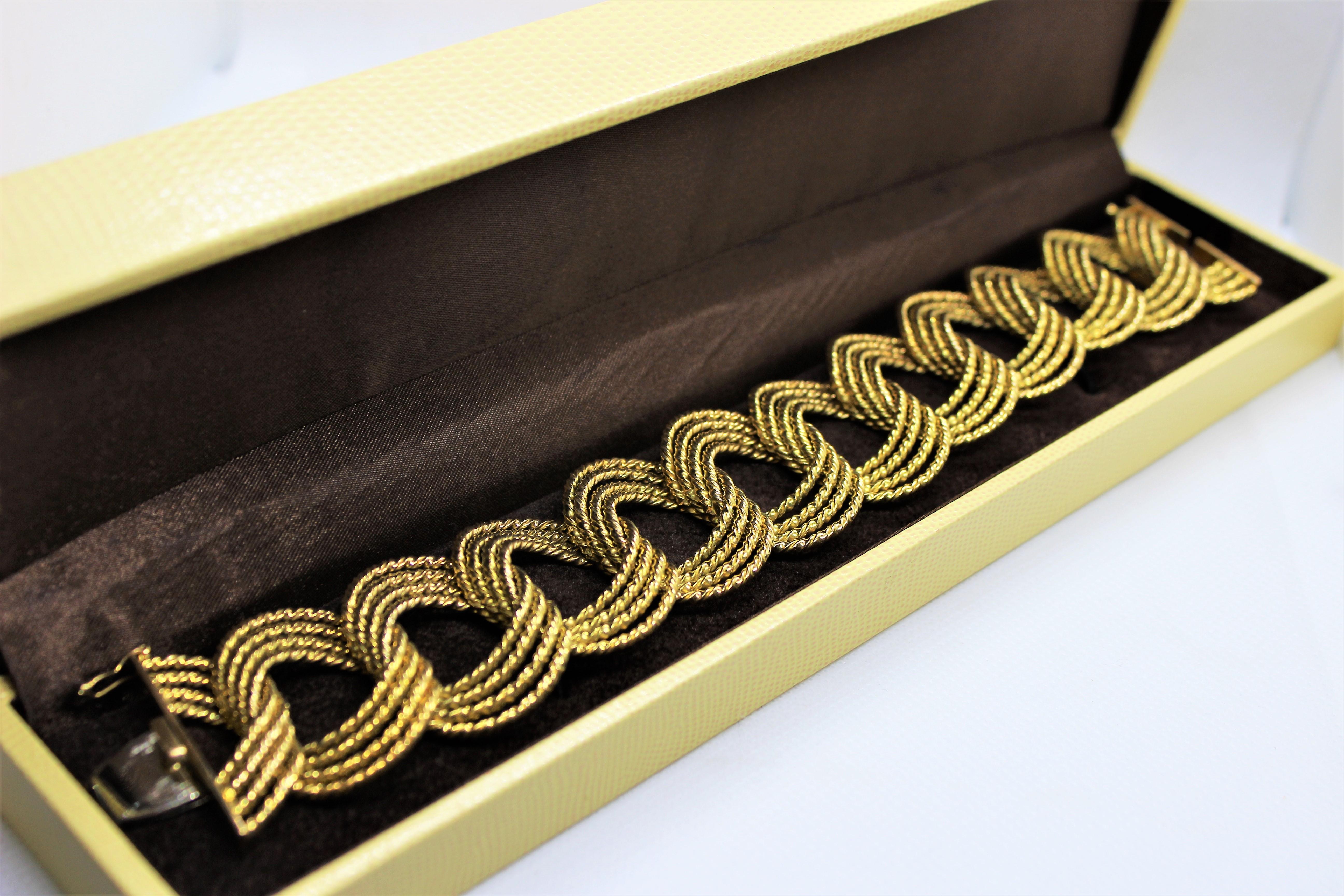 20th Century 18 Karat Yellow Gold Chain Bracelet Italy, 1950s For Sale 2
