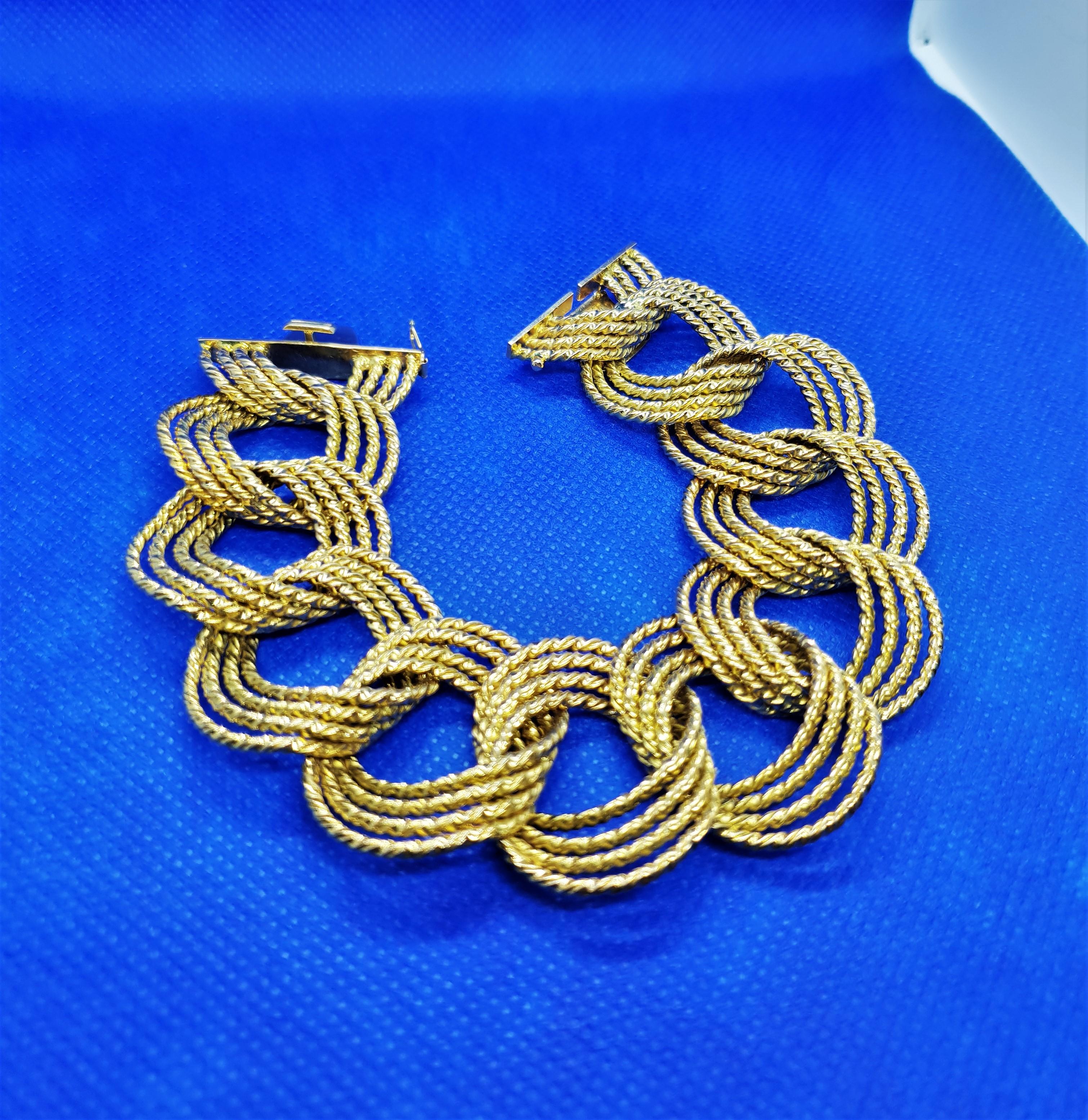 20th Century 18 Karat Yellow Gold Chain Bracelet Italy, 1950s For Sale 3