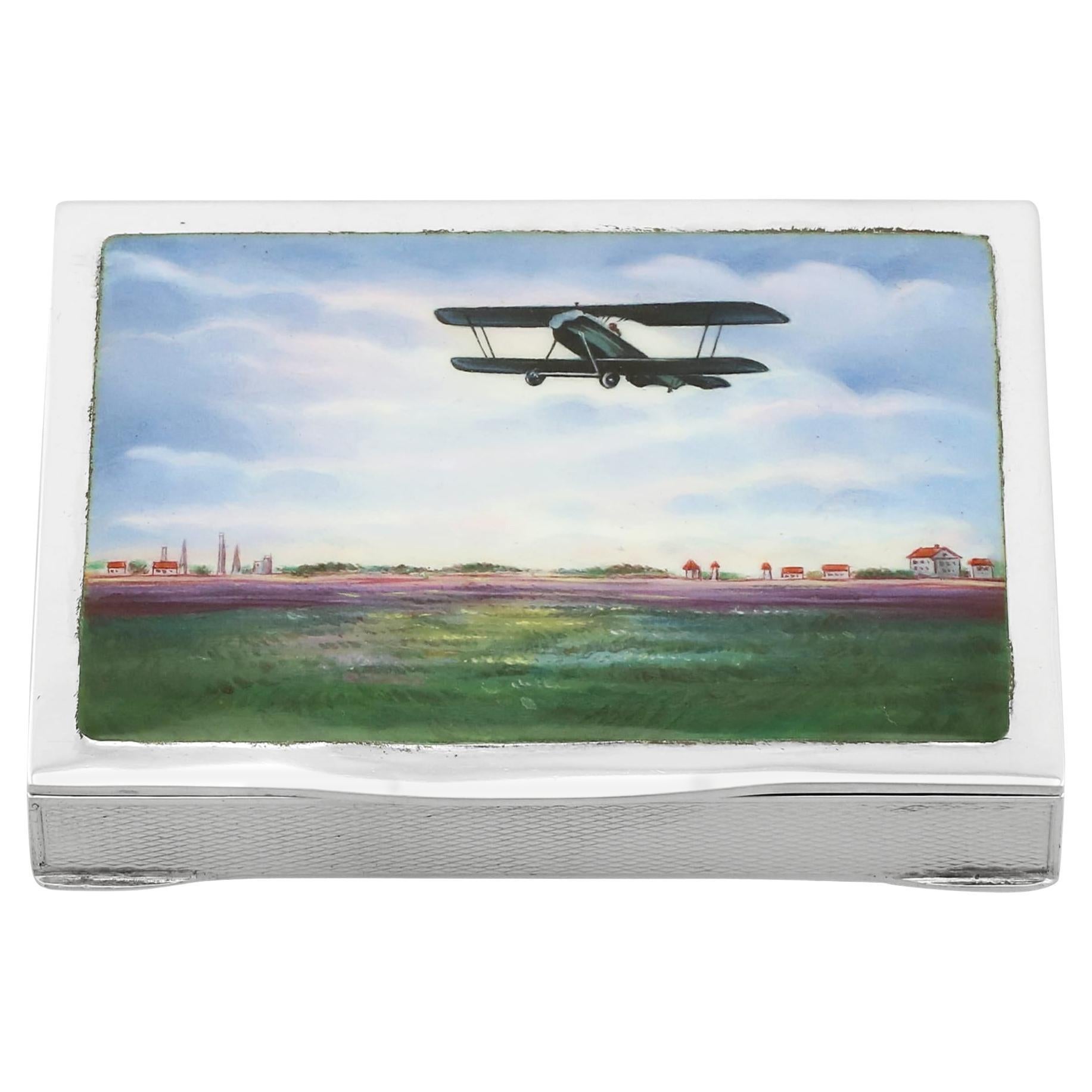 20th Century, 1920s Antique German Silver and Enamel Box