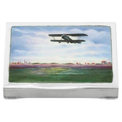 20th Century, 1920s Antique German Silver and Enamel Box