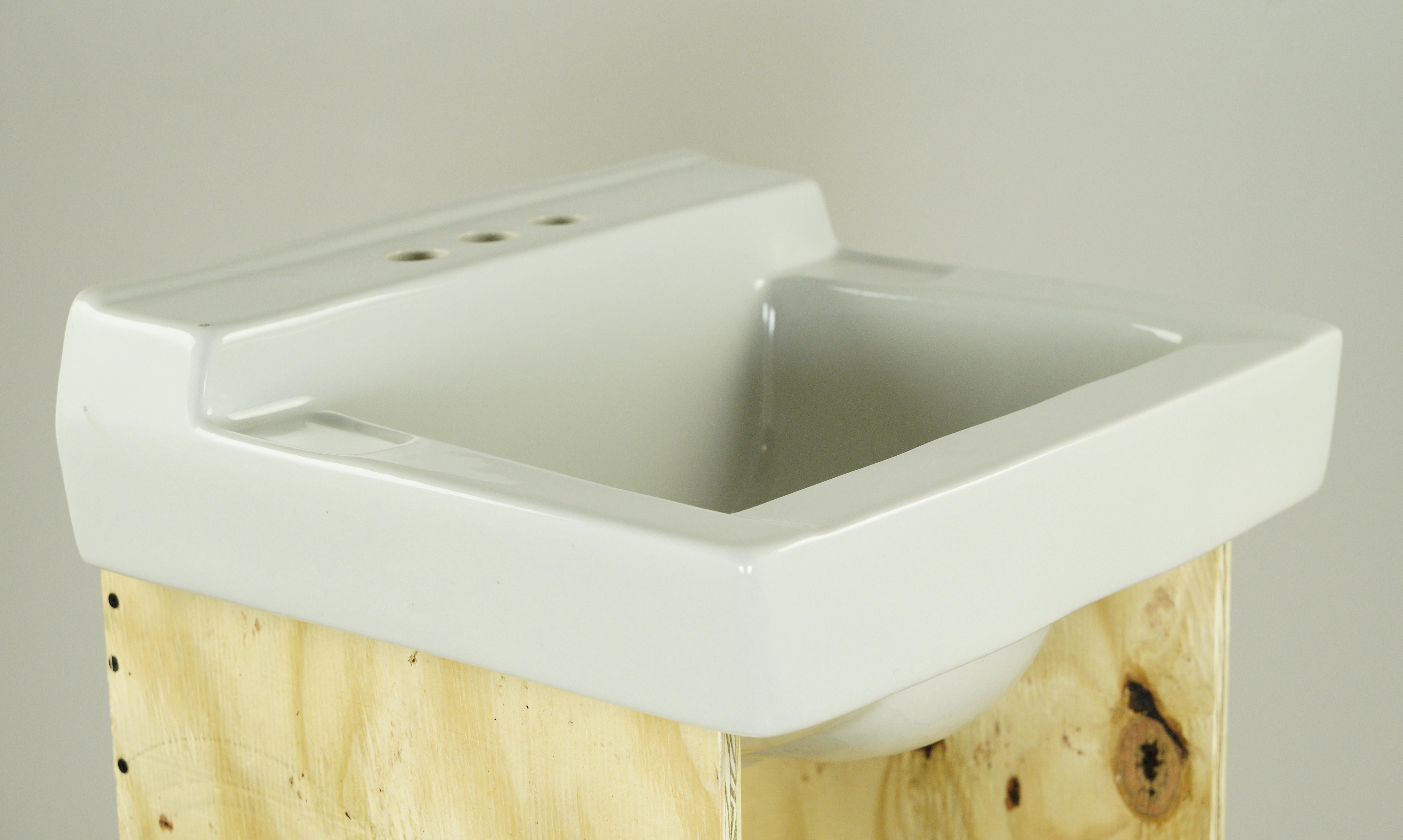 American 20th Century 19.25 in. White Ceramic Wall Sink For Sale
