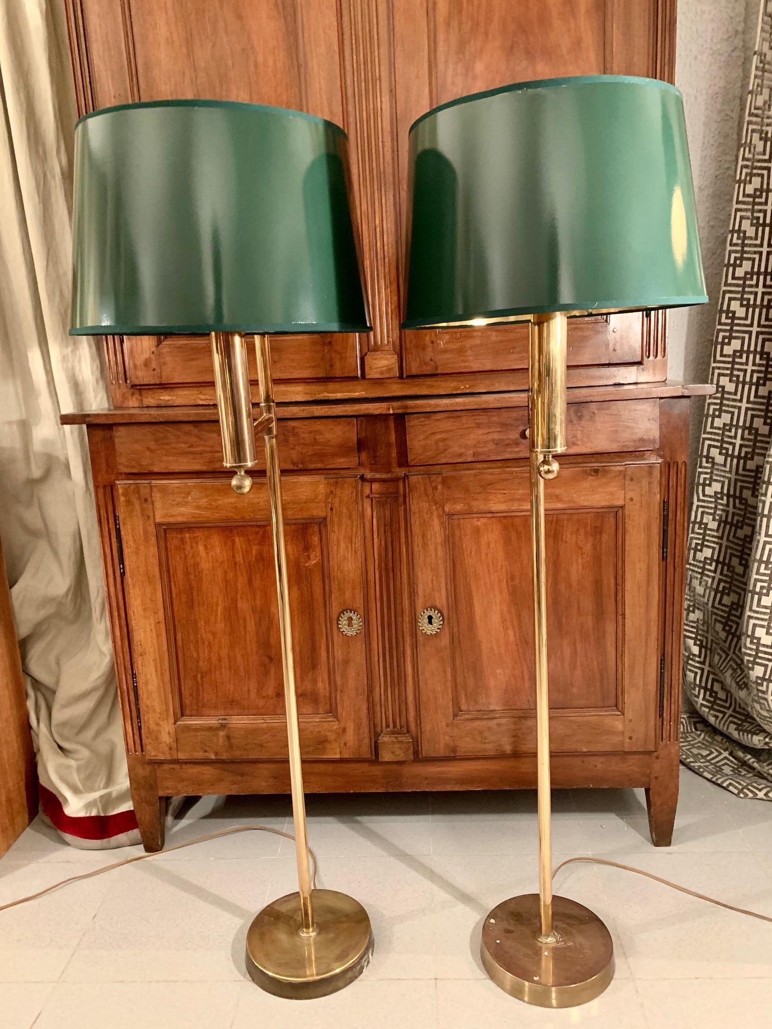 20th Century 1970 Pair Brass Swedish Floor Lamps by Bergboms 8