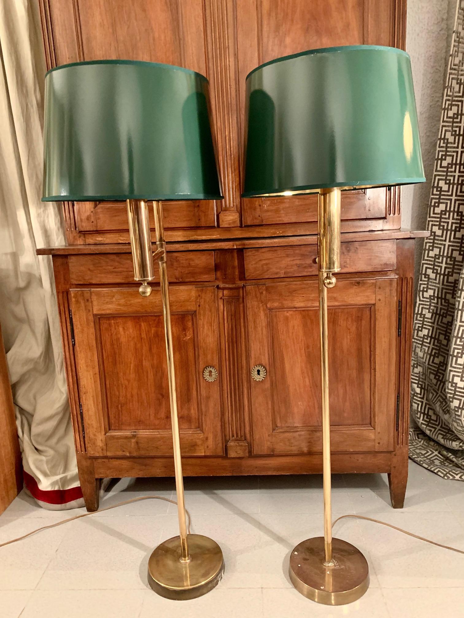 20th Century 1970 Pair Brass Swedish Floor Lamps by Bergboms For Sale 8