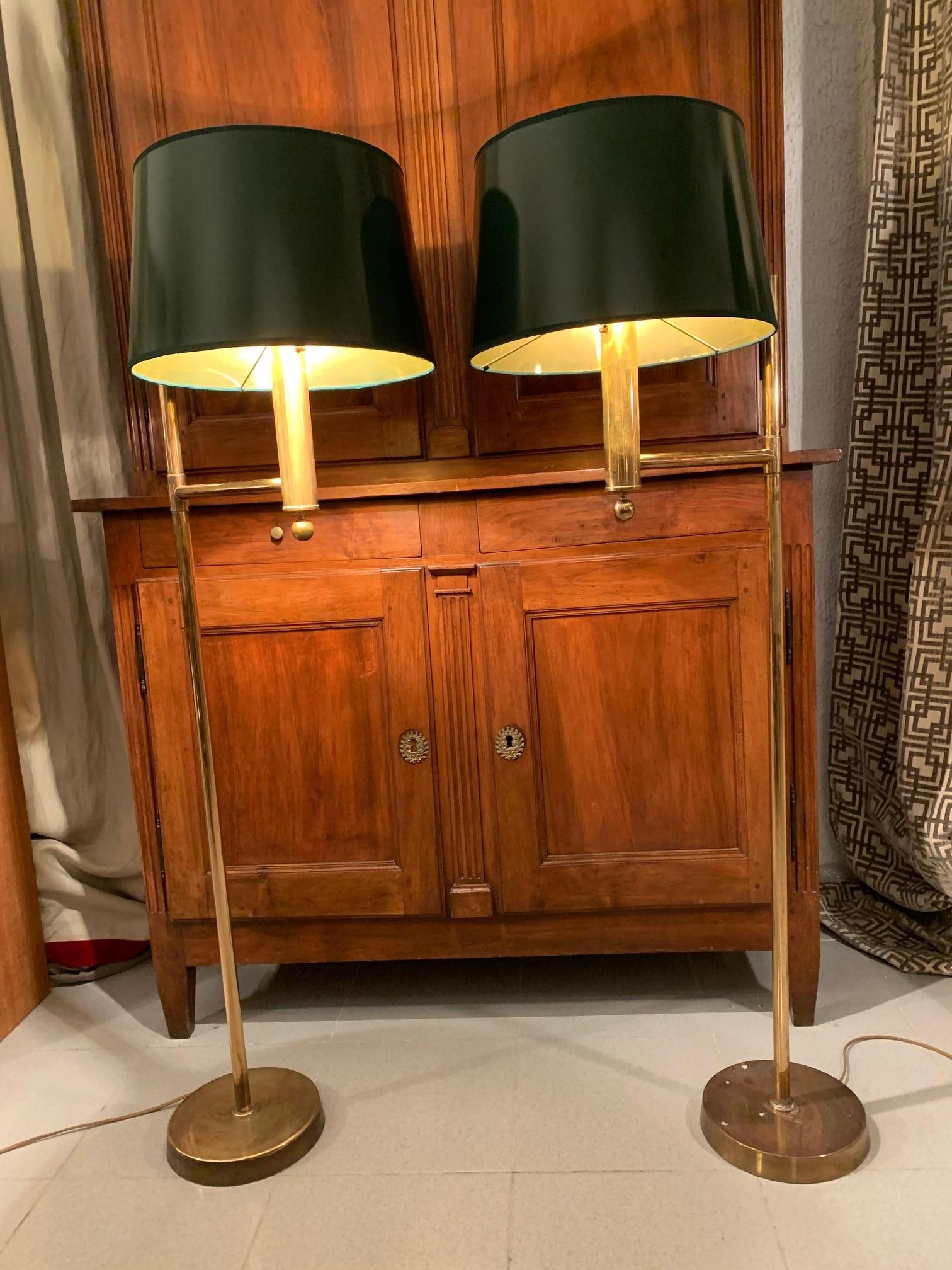20th Century 1970 Pair Brass Swedish Floor Lamps by Bergboms For Sale 9