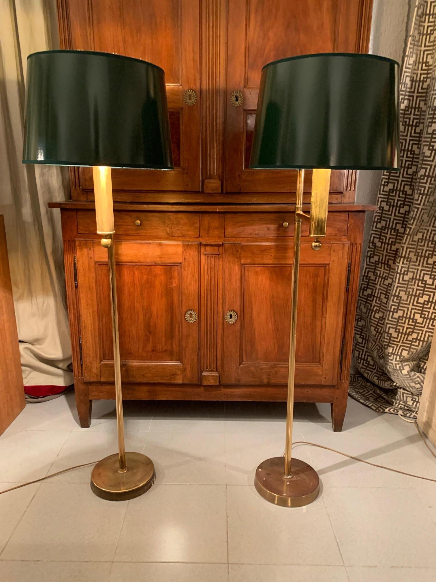20th Century 1970 Pair Brass Swedish Floor Lamps by Bergboms For Sale 11