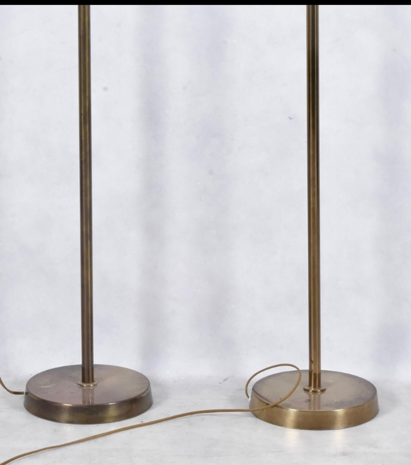 20th Century 1970 Pair Brass Swedish Floor Lamps by Bergboms For Sale 15