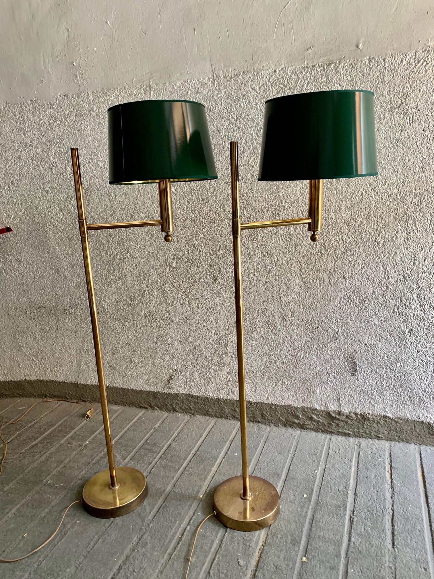 20th Century 1970 Pair Brass Swedish Floor Lamps by Bergboms 1