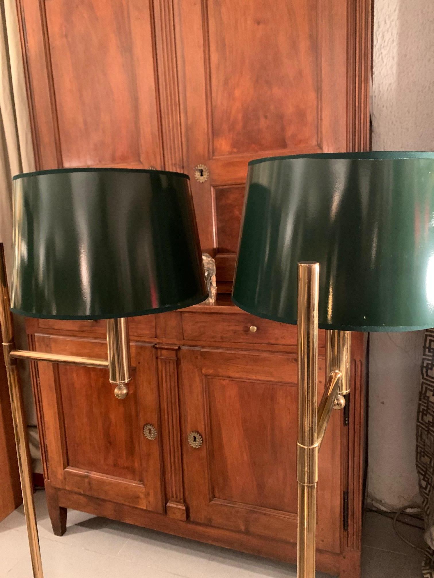 20th Century 1970 Pair Brass Swedish Floor Lamps by Bergboms For Sale 1
