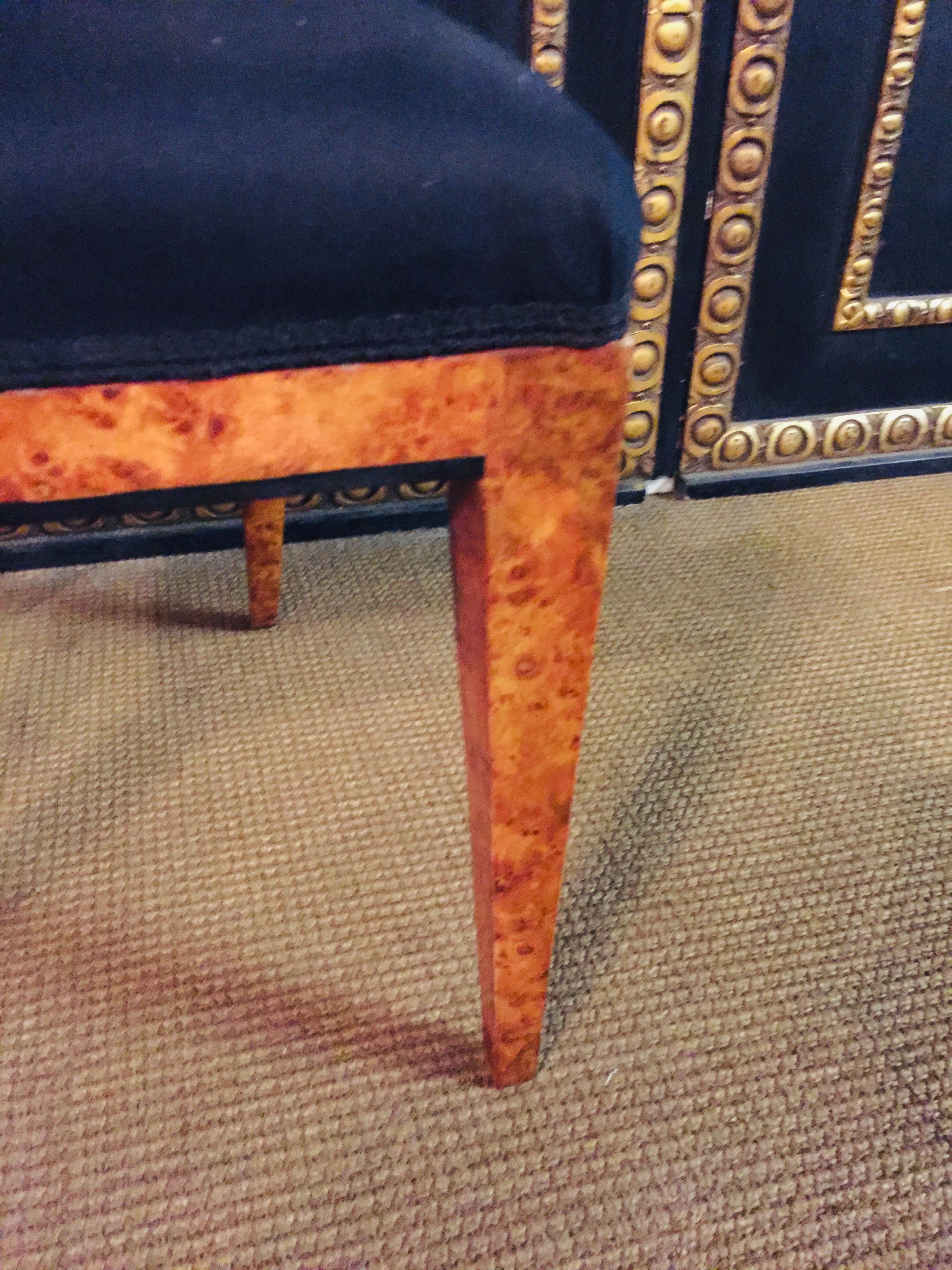 20th Century 2 Biedermeier Style antique Chairs Vienna maple veneer 3