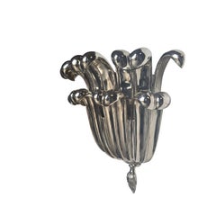 20th Century 2 lights Lotus Wall Lamp in oxidated nickel finish
