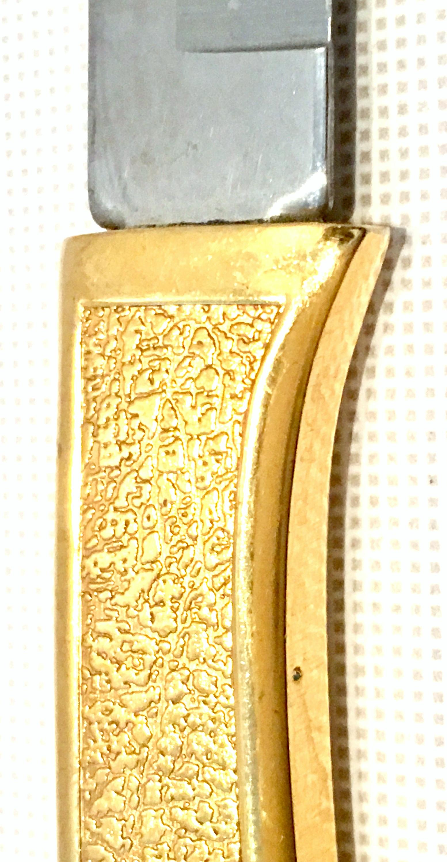 Plated 20th Century 23-K Gold Steak Knife Boxed Set of Eight Pieces by, Carvel Hall
