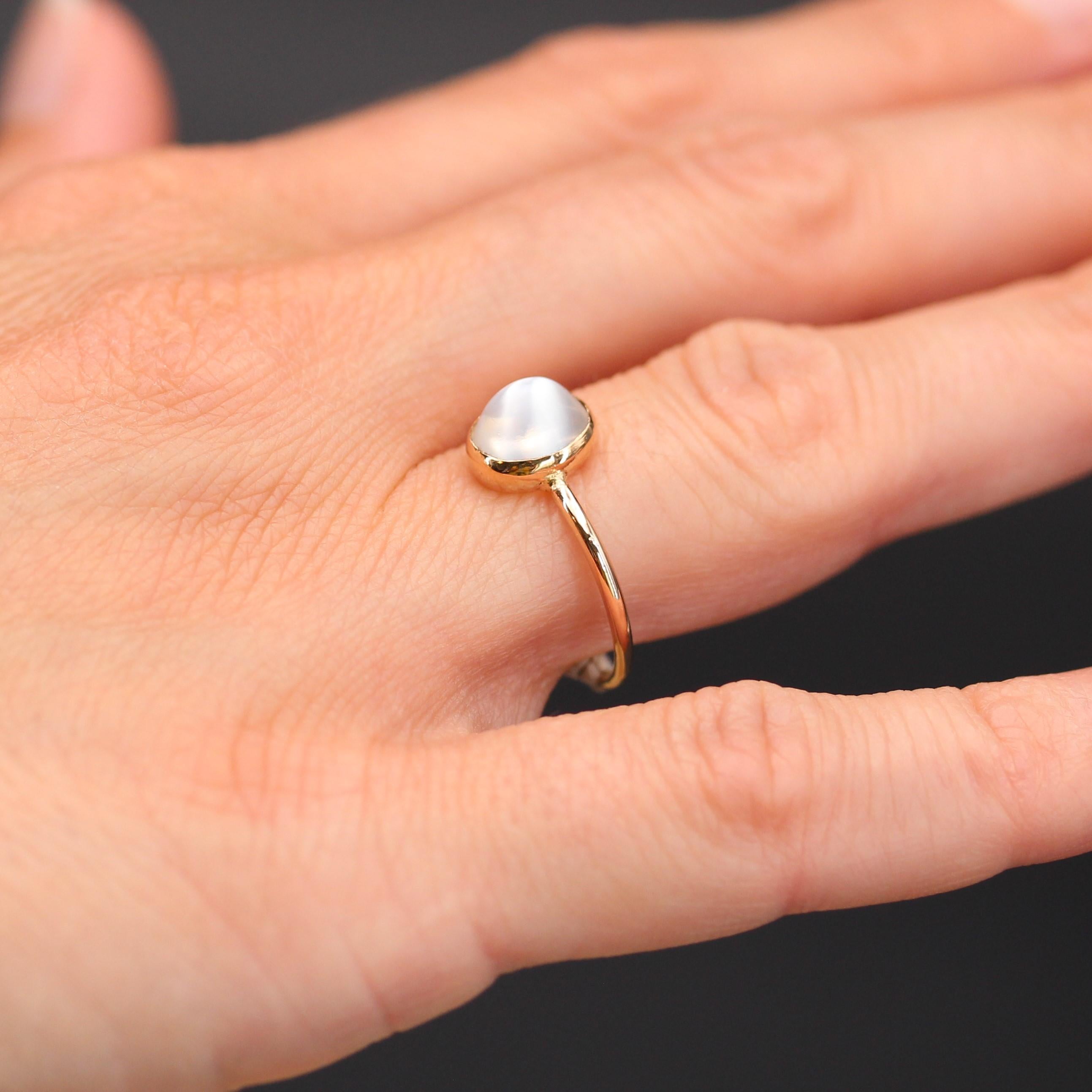 20th Century 2.30 Carats Moonstone 18 Karat Rose Gold Ring 2