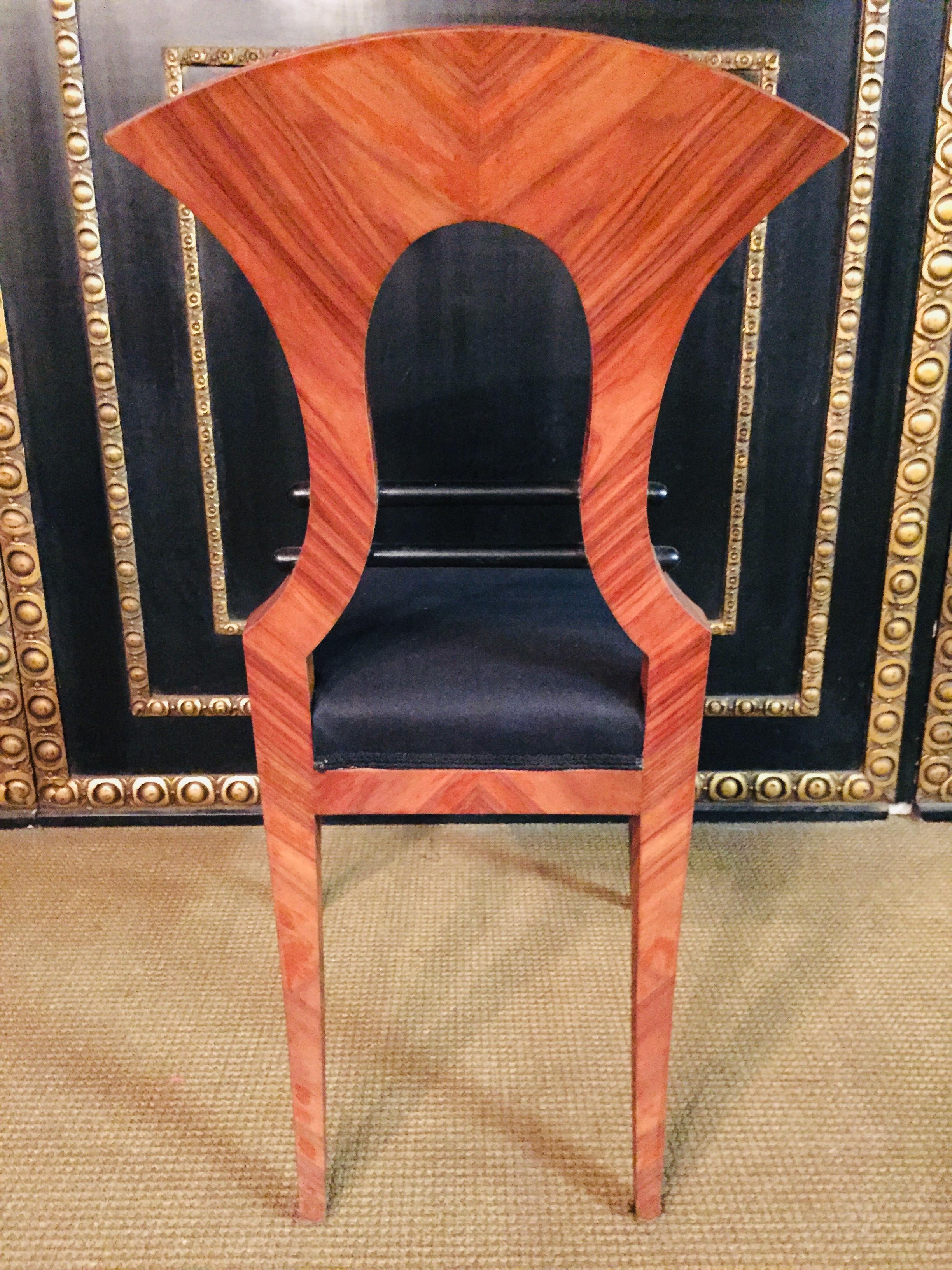 20th Century 4 Antique Biedermeier Style Chairs, Vienna Mahogany veneer For Sale 7