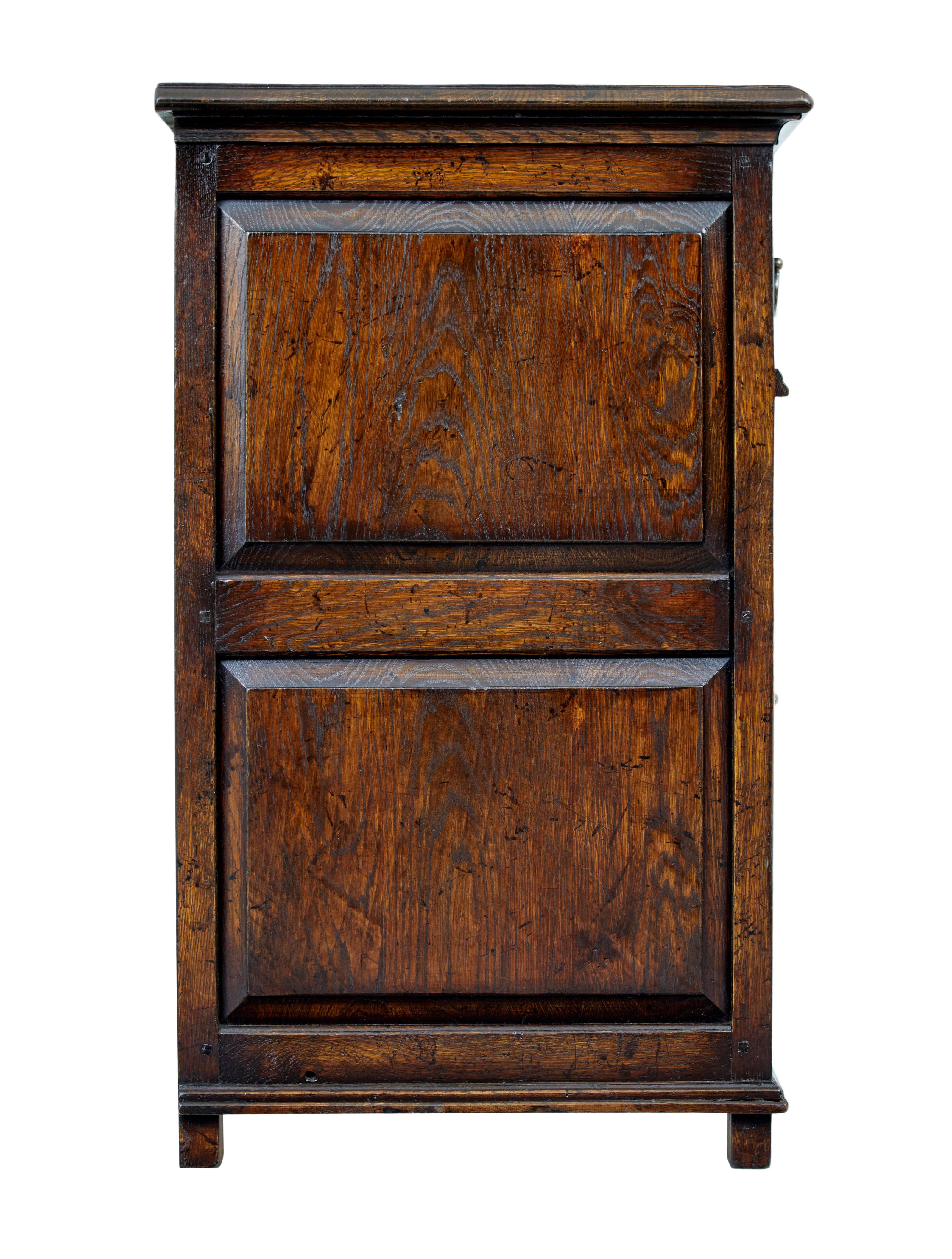 English 20th Century 4-Door Solid Oak Georgian Style Dresser Base