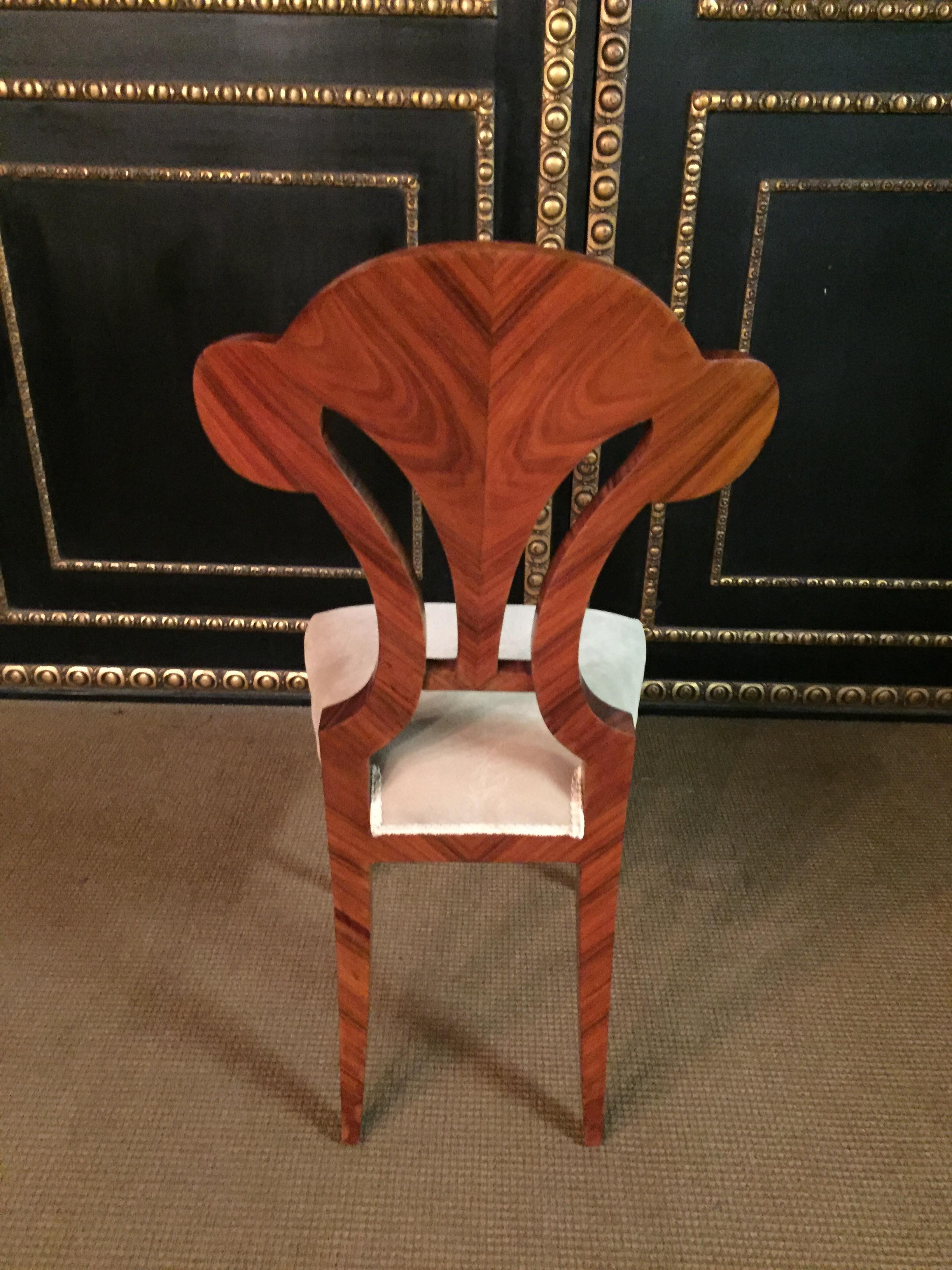 20th Century 4 Vienna antique Biedermeier Style Chairs Mahogany veneer 8