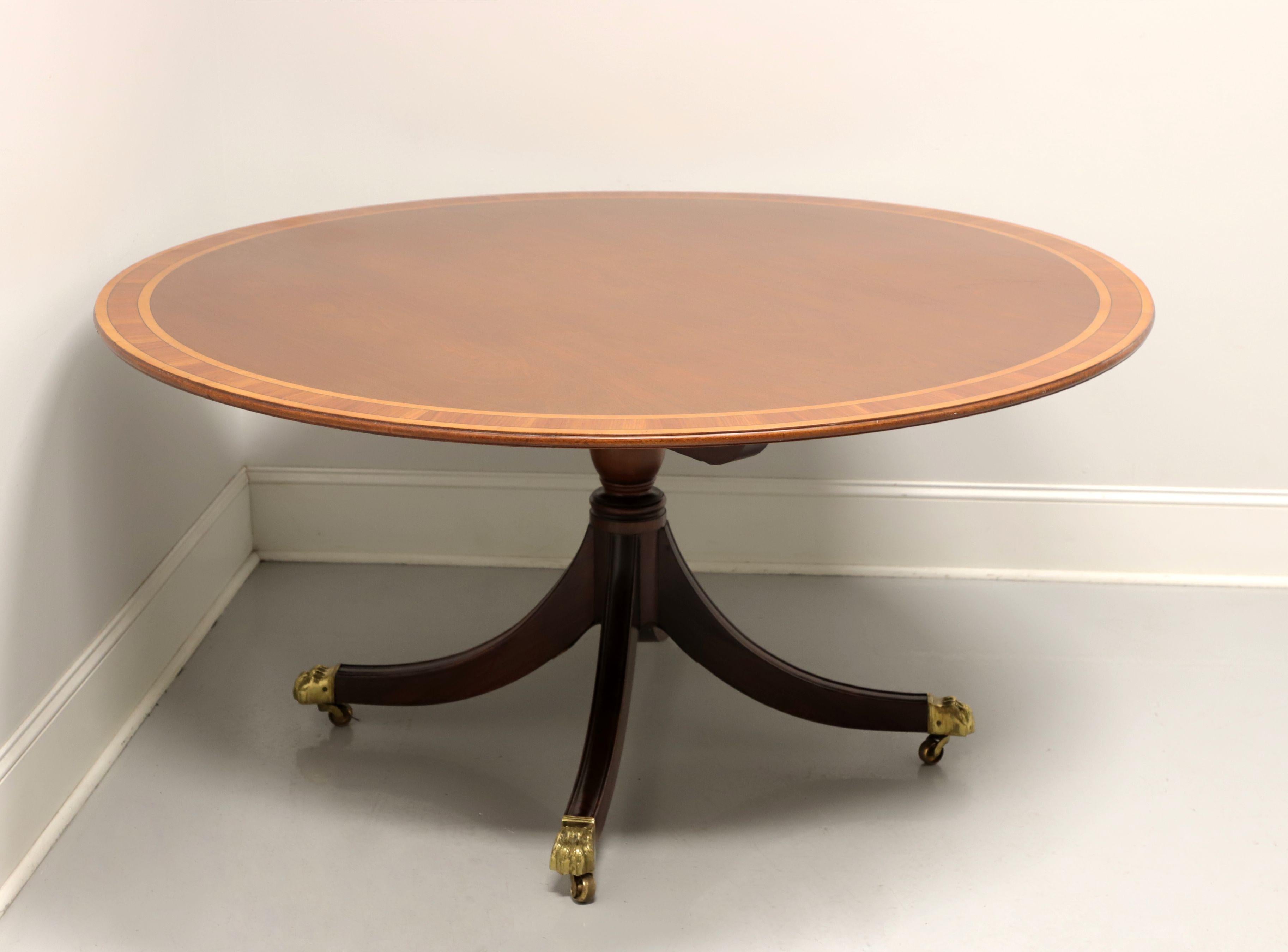 20th Century Round Banded Mahogany Single Pedestal Tilt-Top Dining Table 5