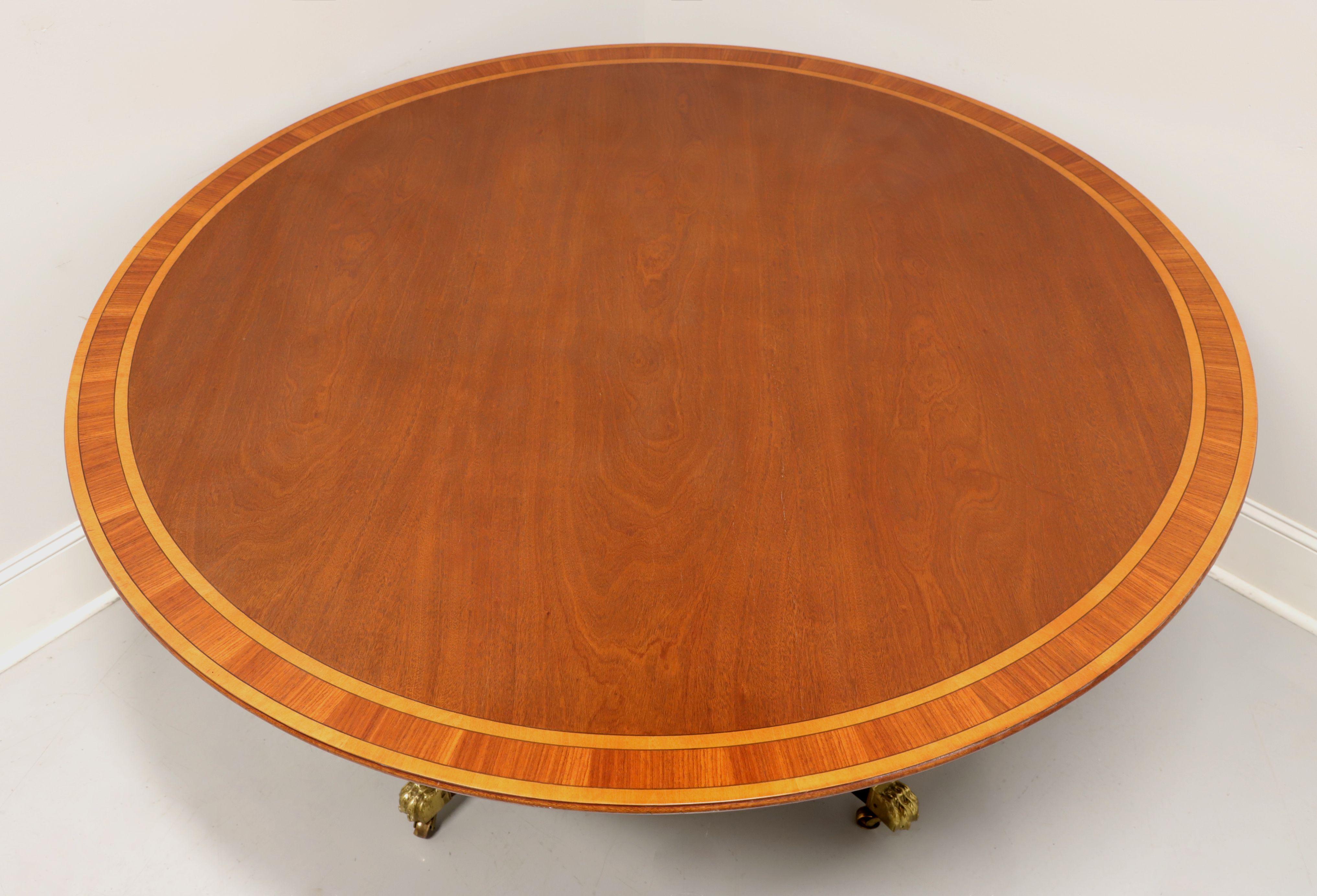 20th Century Round Banded Mahogany Single Pedestal Tilt-Top Dining Table 1