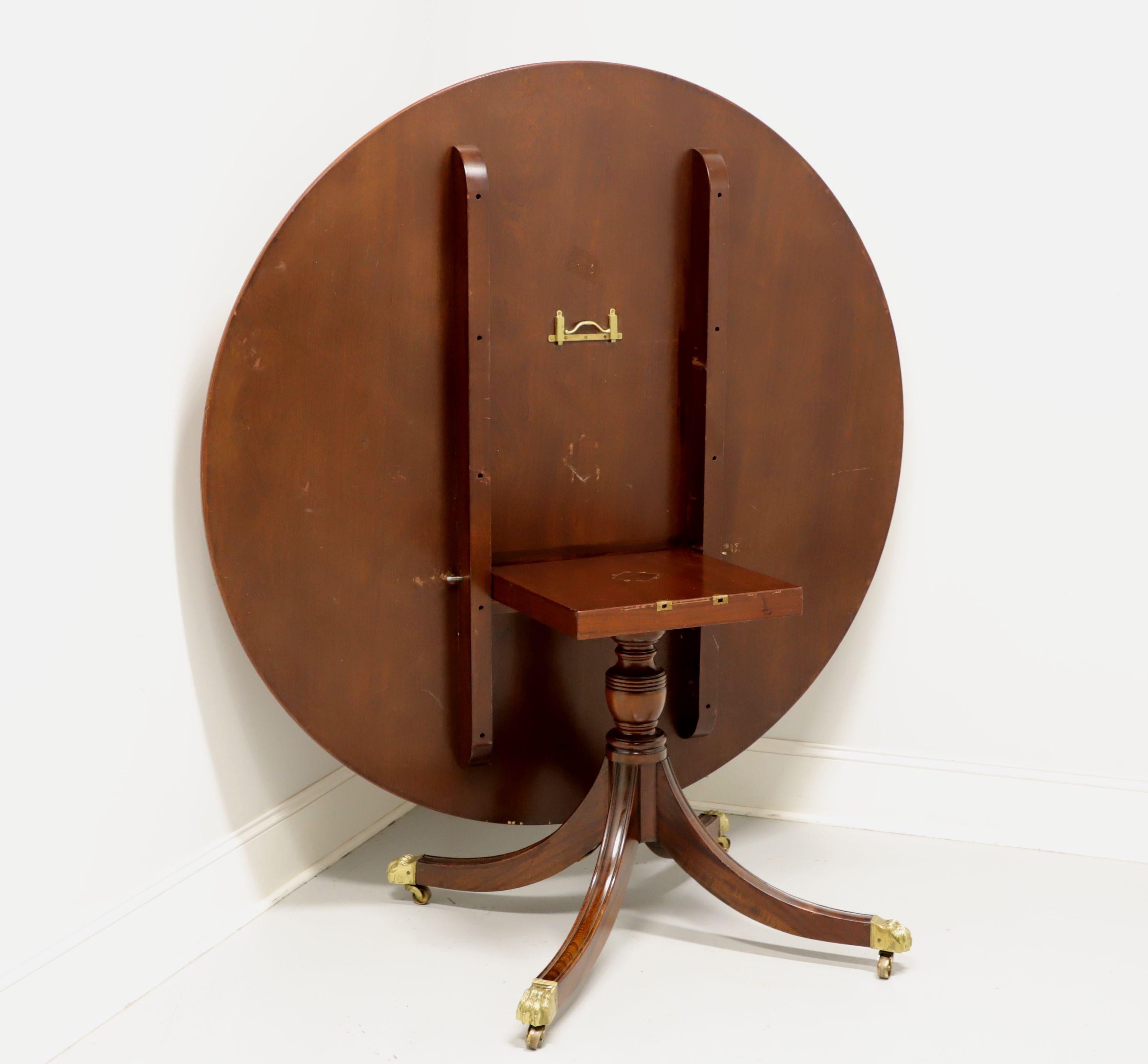 20th Century Round Banded Mahogany Single Pedestal Tilt-Top Dining Table 3