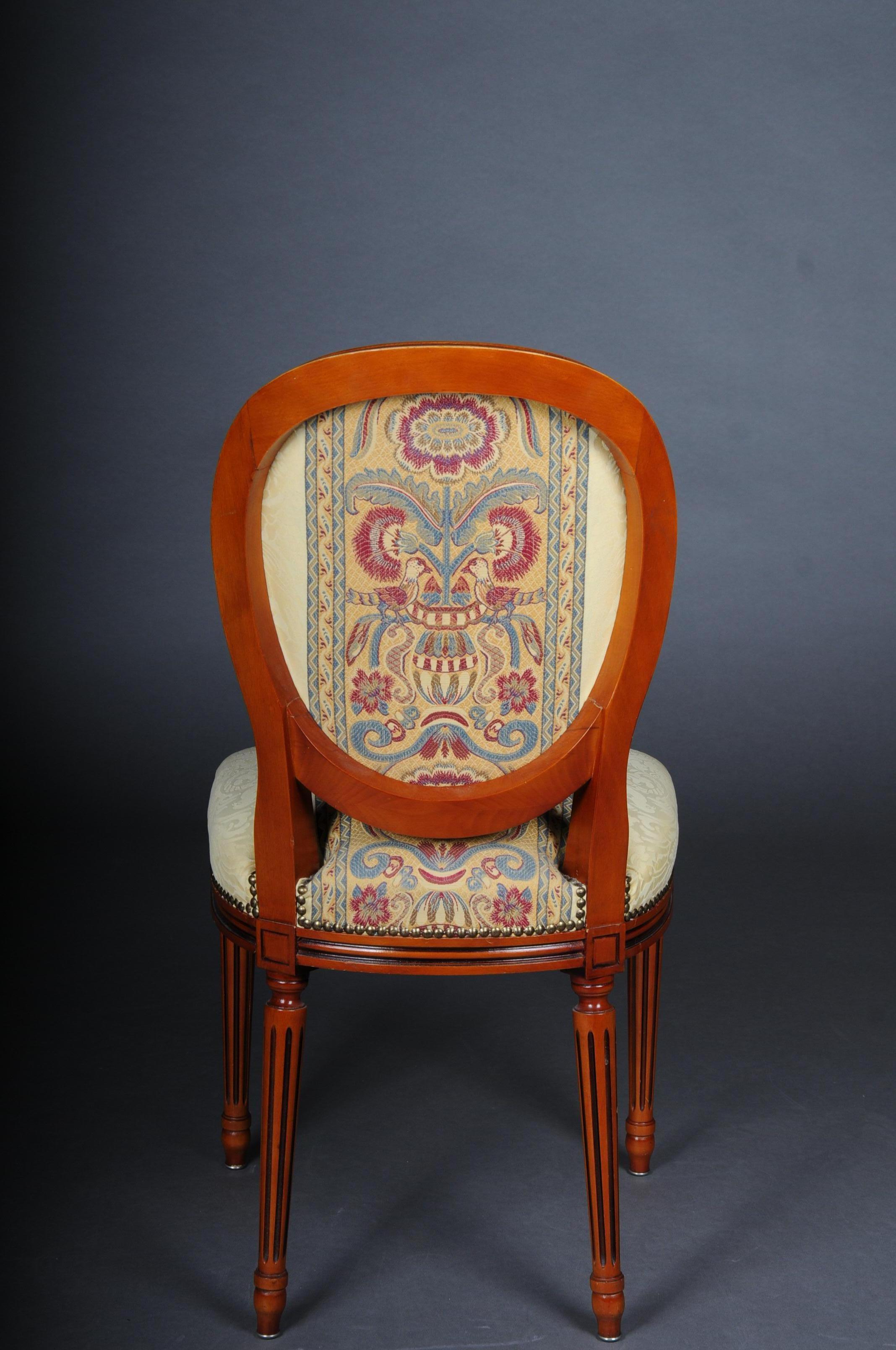 20th Century 8 French Drawing Room Chairs Louis XVI For Sale 6