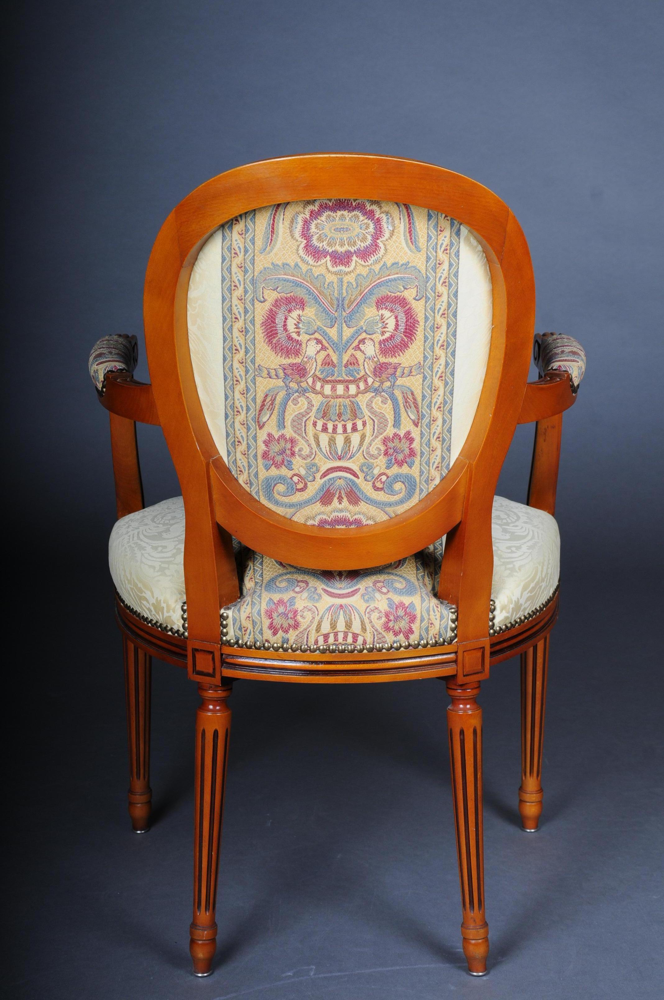 20th Century 8 French Drawing Room Chairs Louis XVI For Sale 14