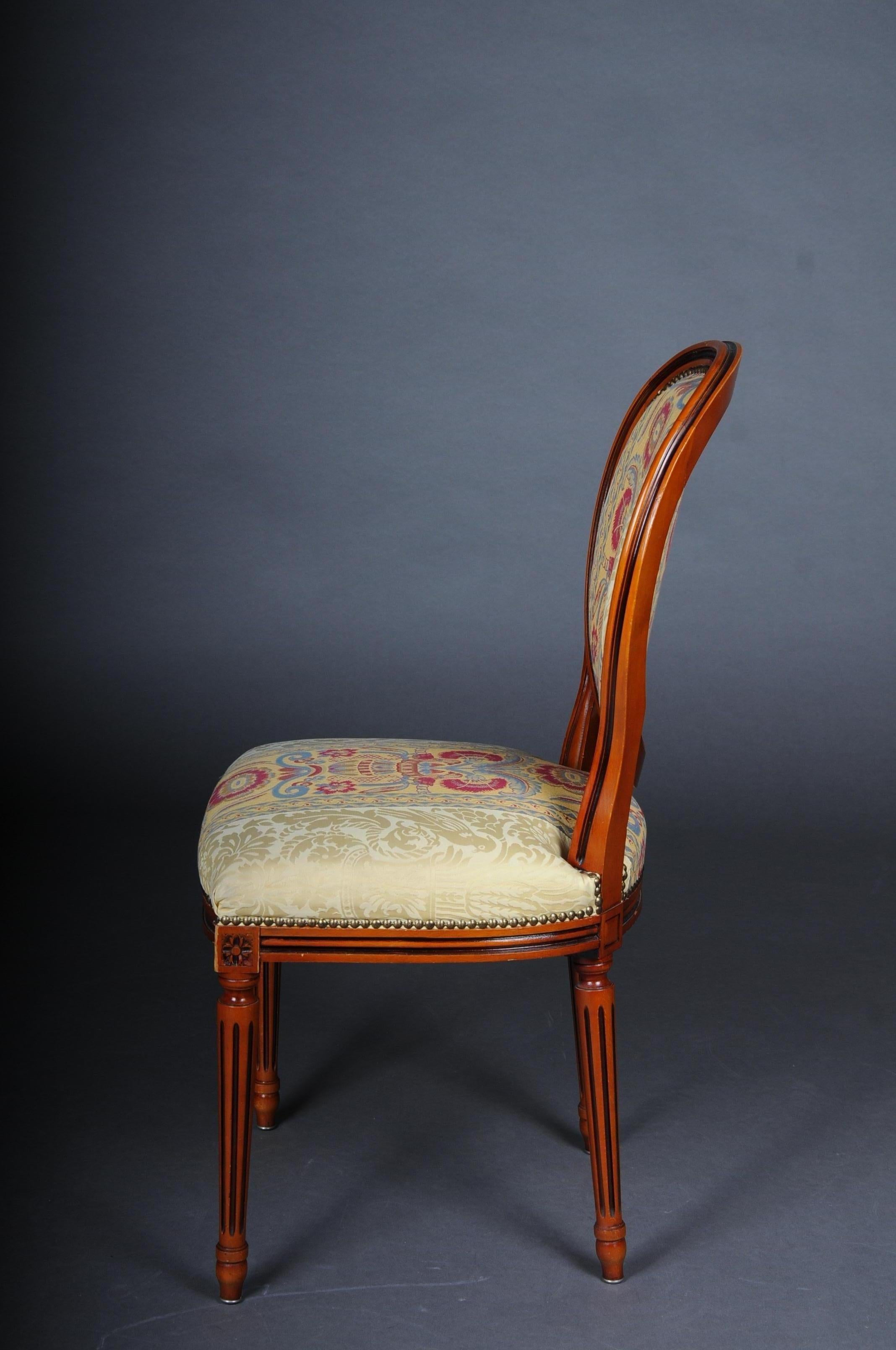 20th Century 8 French Drawing Room Chairs Louis XVI For Sale 5