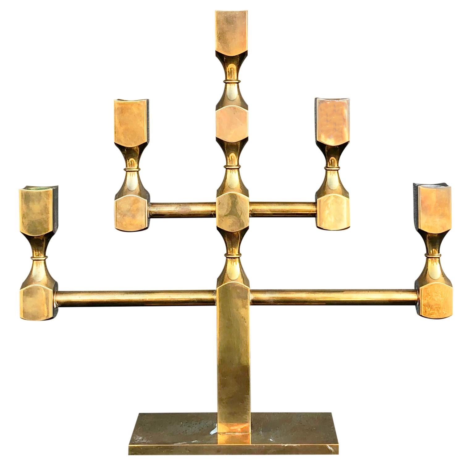 20th Century Gold Swedish, Danish Collection of Fourteen Brass Candlesticks For Sale 1
