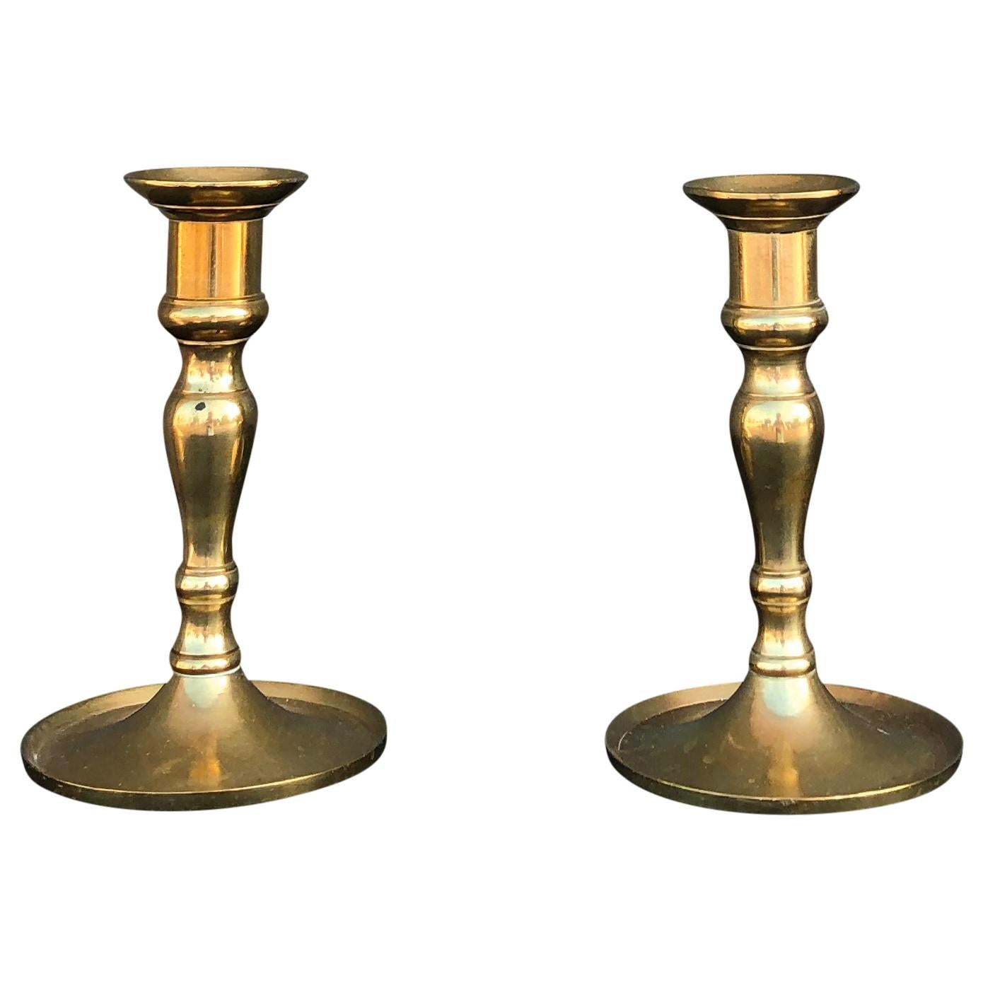 20th Century Gold Swedish, Danish Collection of Fourteen Brass Candlesticks For Sale 6