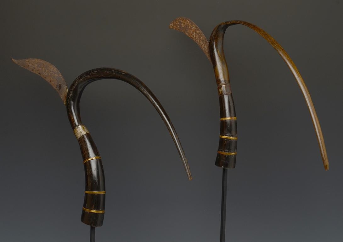 20th Century, A Pair of Antique Cambodia Rice Cutters 5