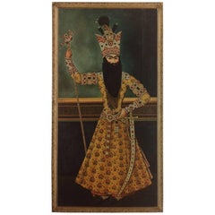20th Century, a Qajar Portrait Depicting Fath-Ali Shah