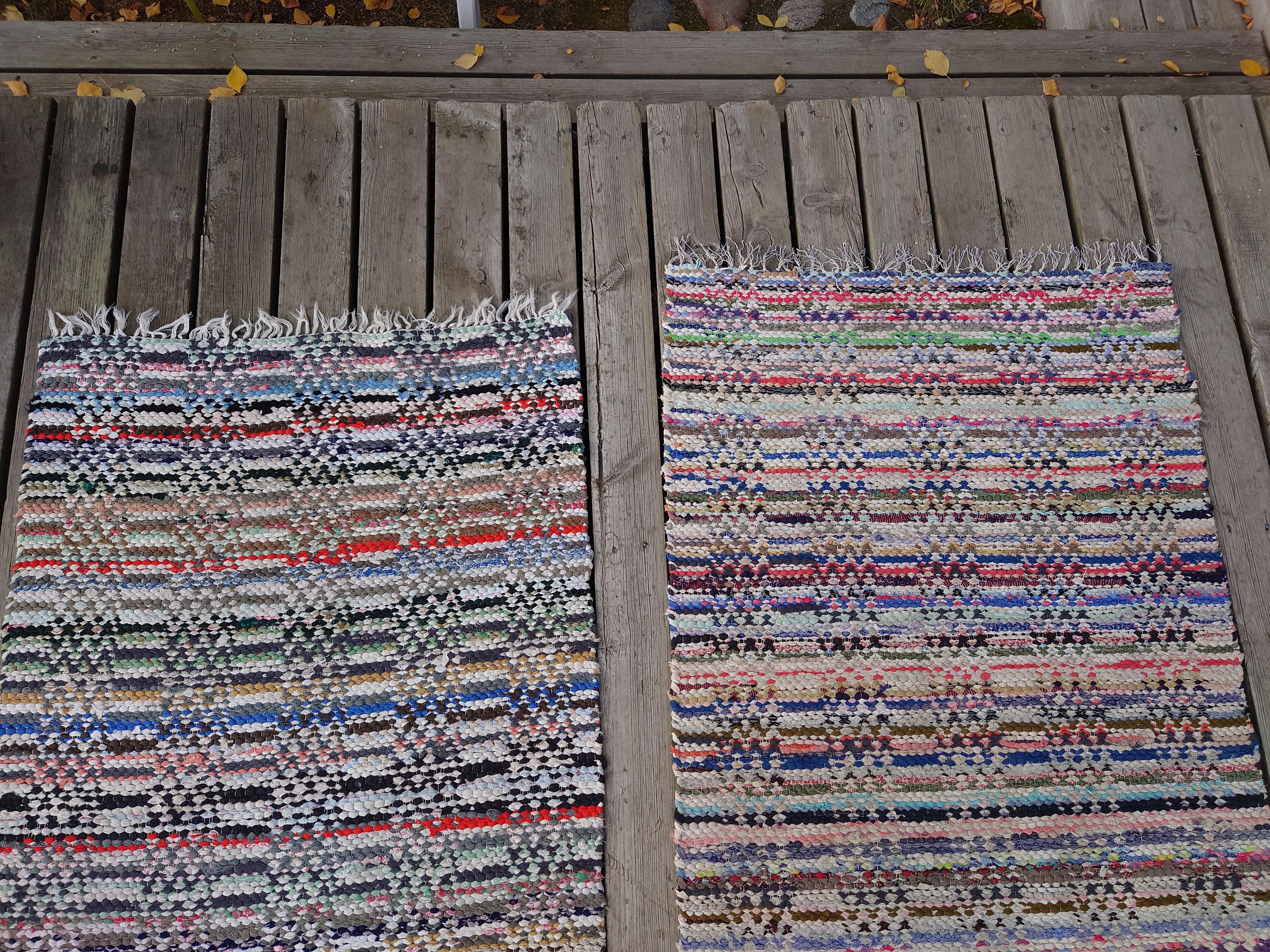 20th Century, a Set of Four Hand Woven Swedish Rag Rugs For Sale 7