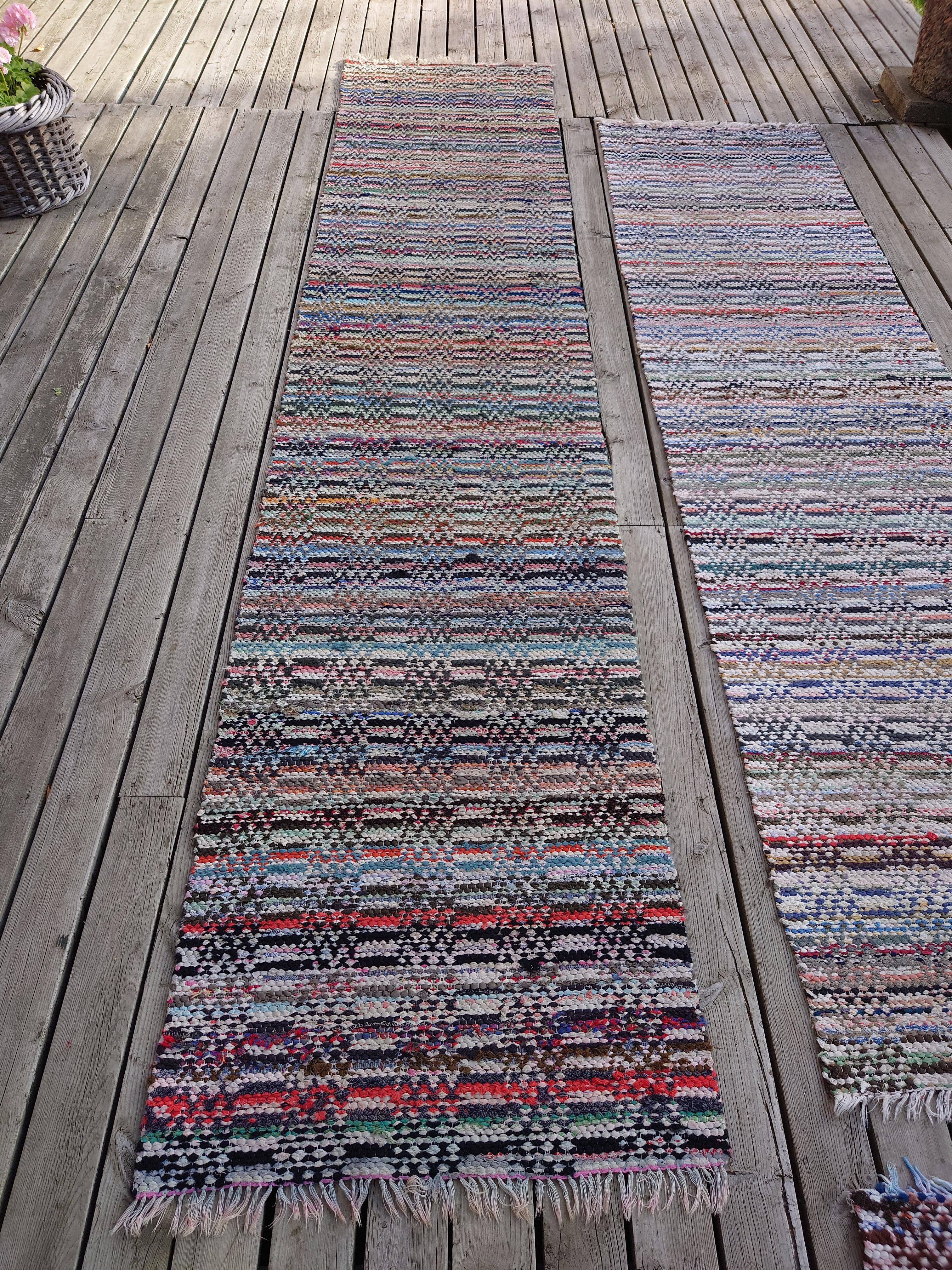 20. Jahrhundert, ein Satz von vier handgewebten schwedischen Rag-Teppichen (Baumwolle) im Angebot