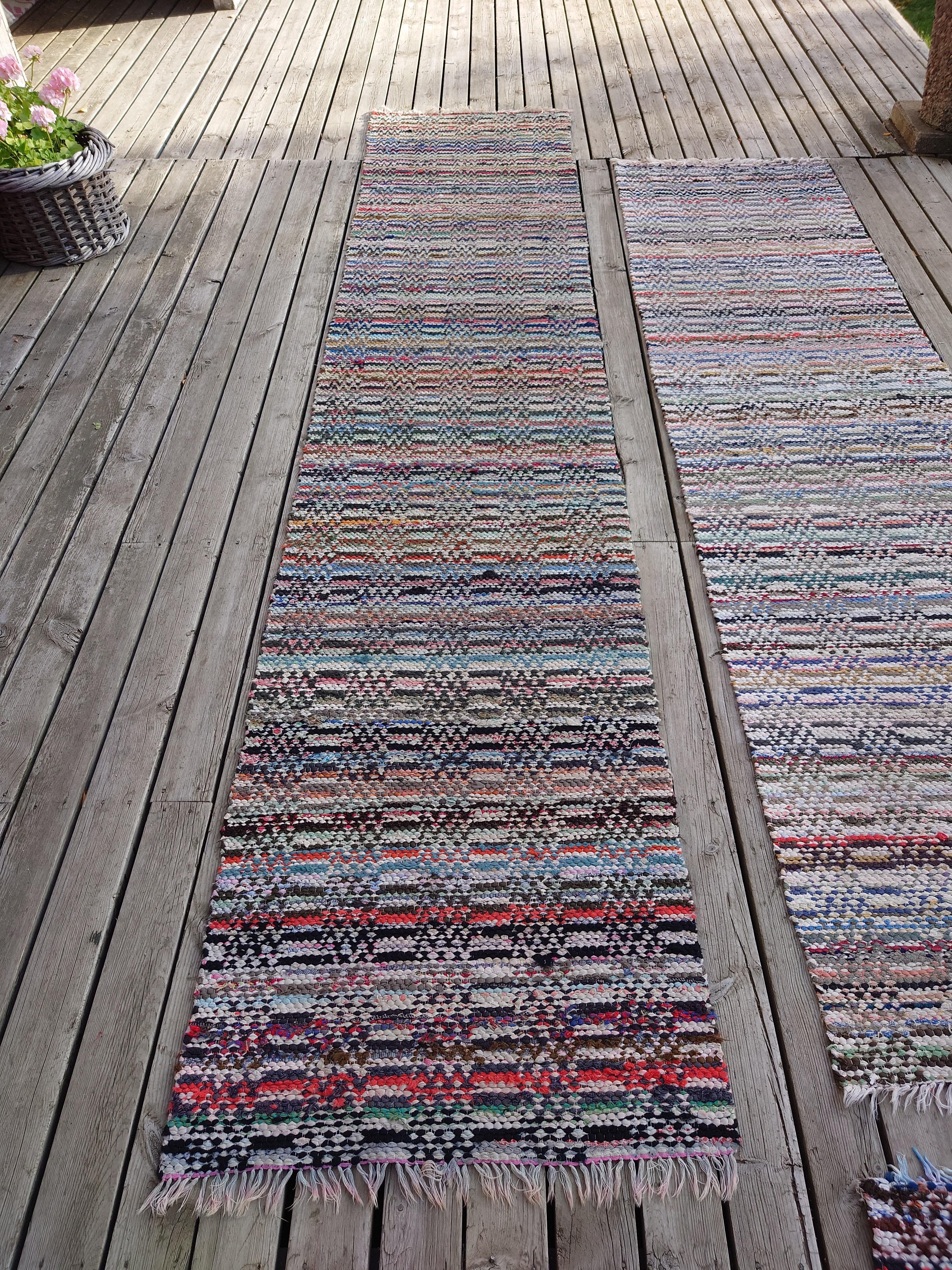 20th Century, a Set of Four Hand Woven Swedish Rag Rugs For Sale 2