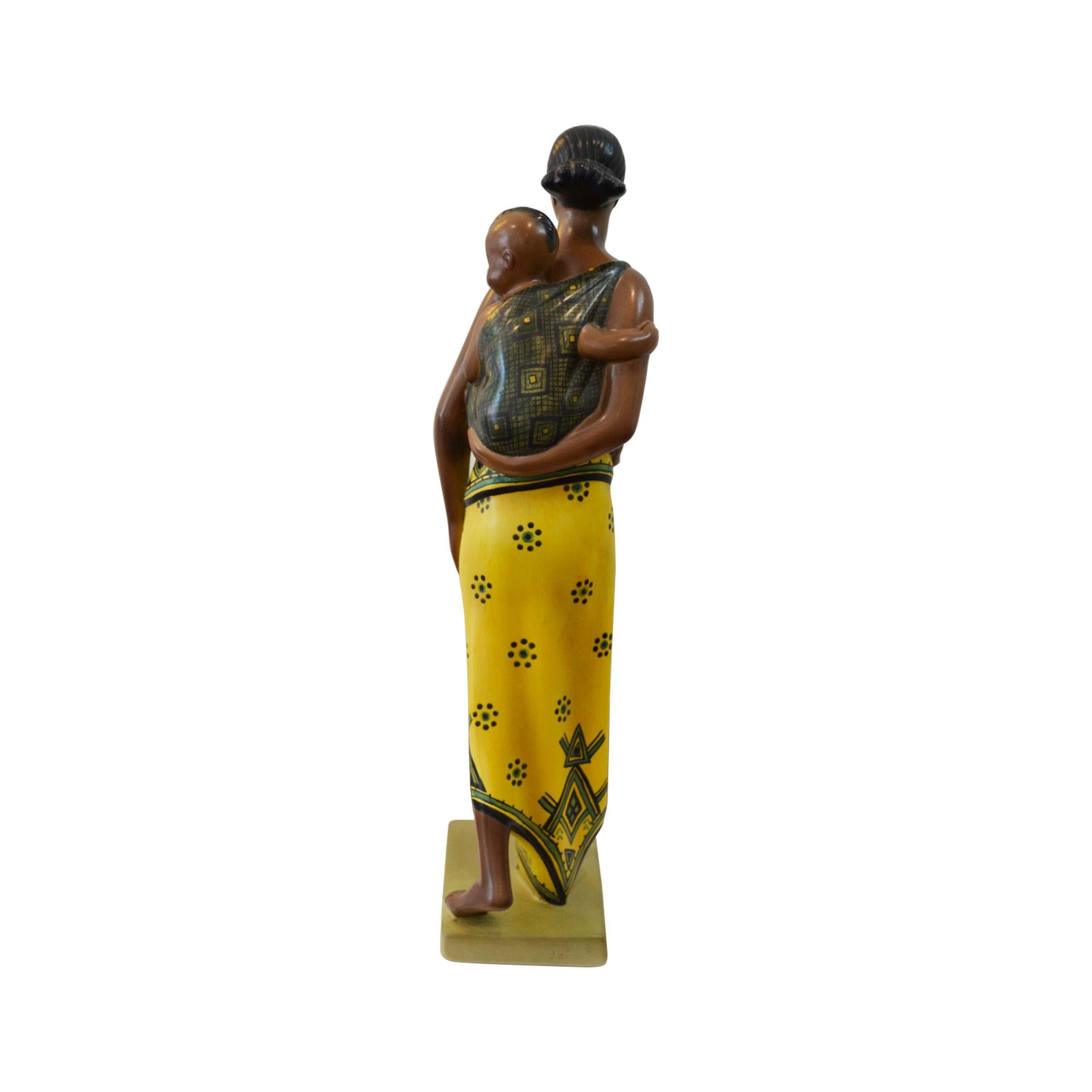 Glazed 20th Century Abele Jacopi Ceramiche Lenci Abyssinian Mother, 1930s For Sale