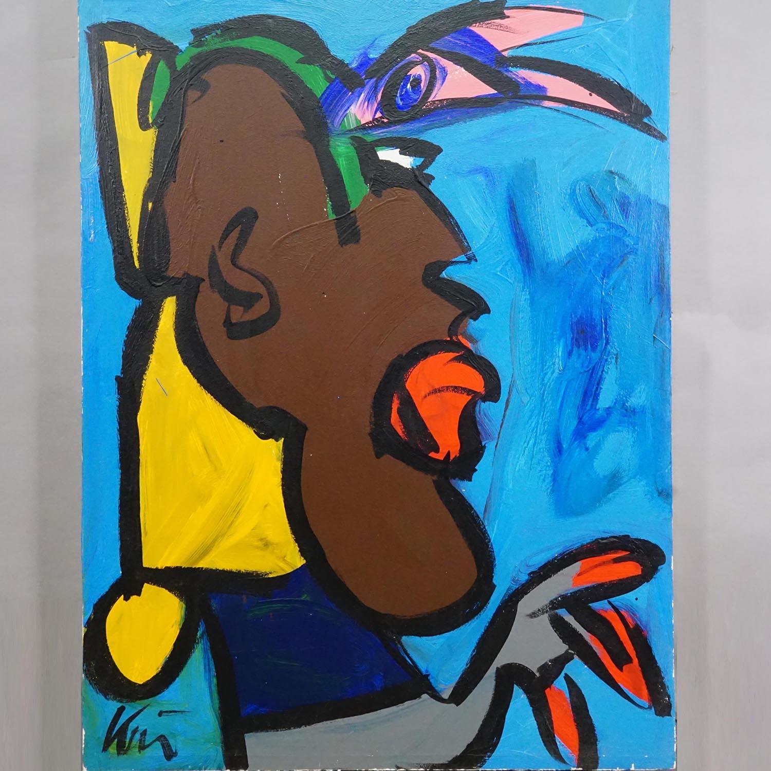 Siglo XX Pintura al óleo abstracta de Peter Robert Keil, Alemania Expresionista en venta