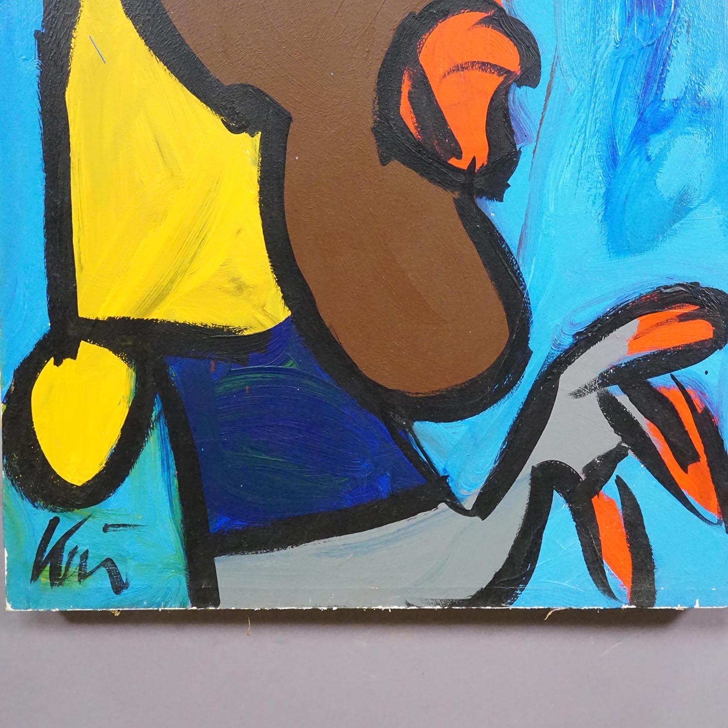 Siglo XX Pintura al óleo abstracta de Peter Robert Keil, Alemania en Bueno estado para la venta en Berghuelen, DE